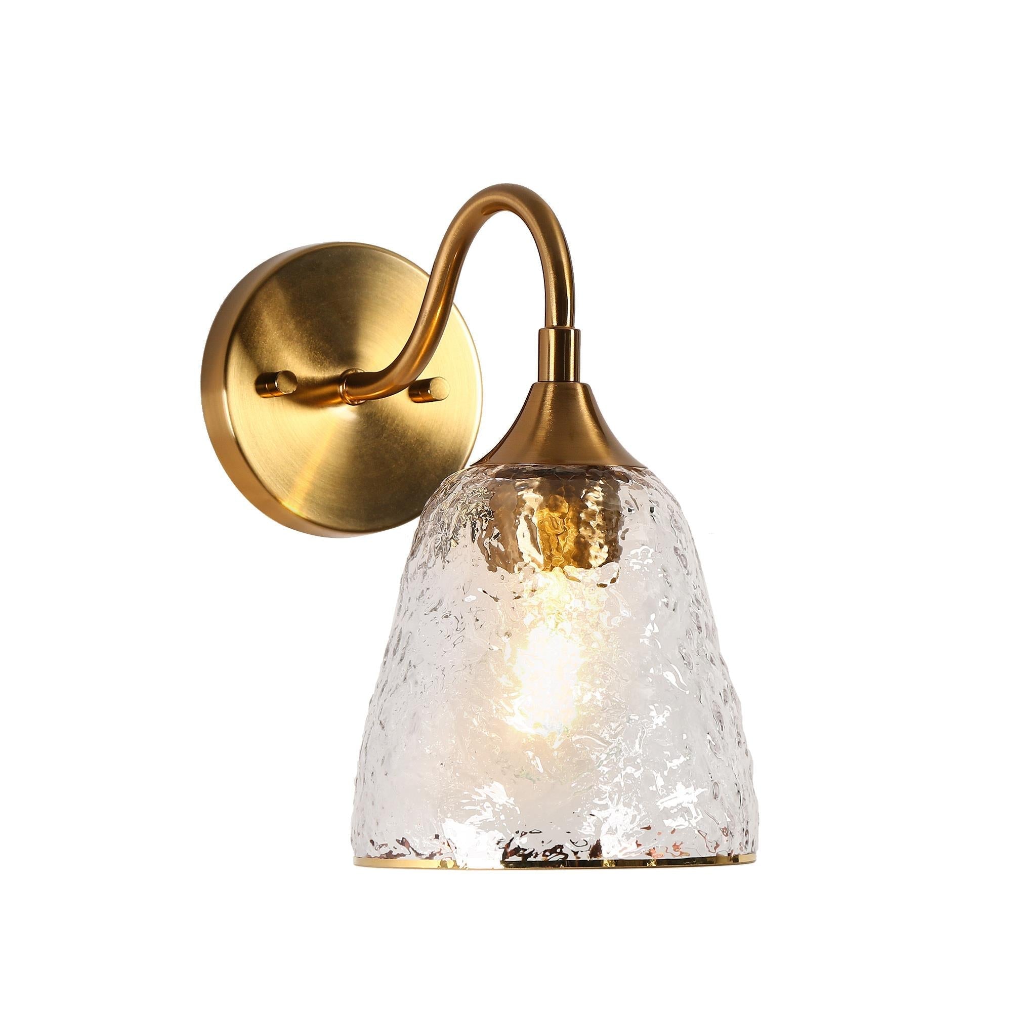 Dolohovstrout 1-Light Modern Gold Texture Glass Wall Sconces