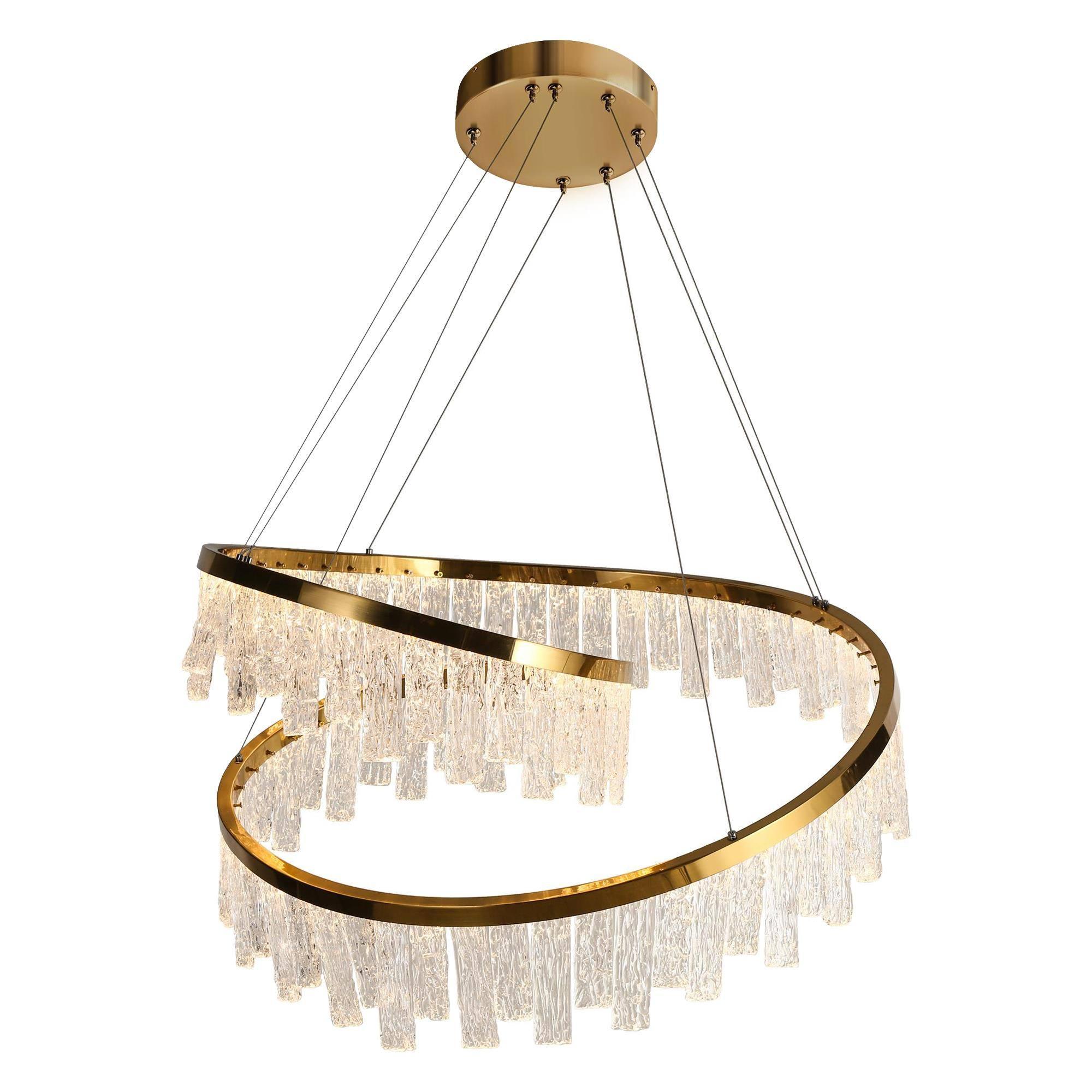 1-Light LED Brass Chandeliers