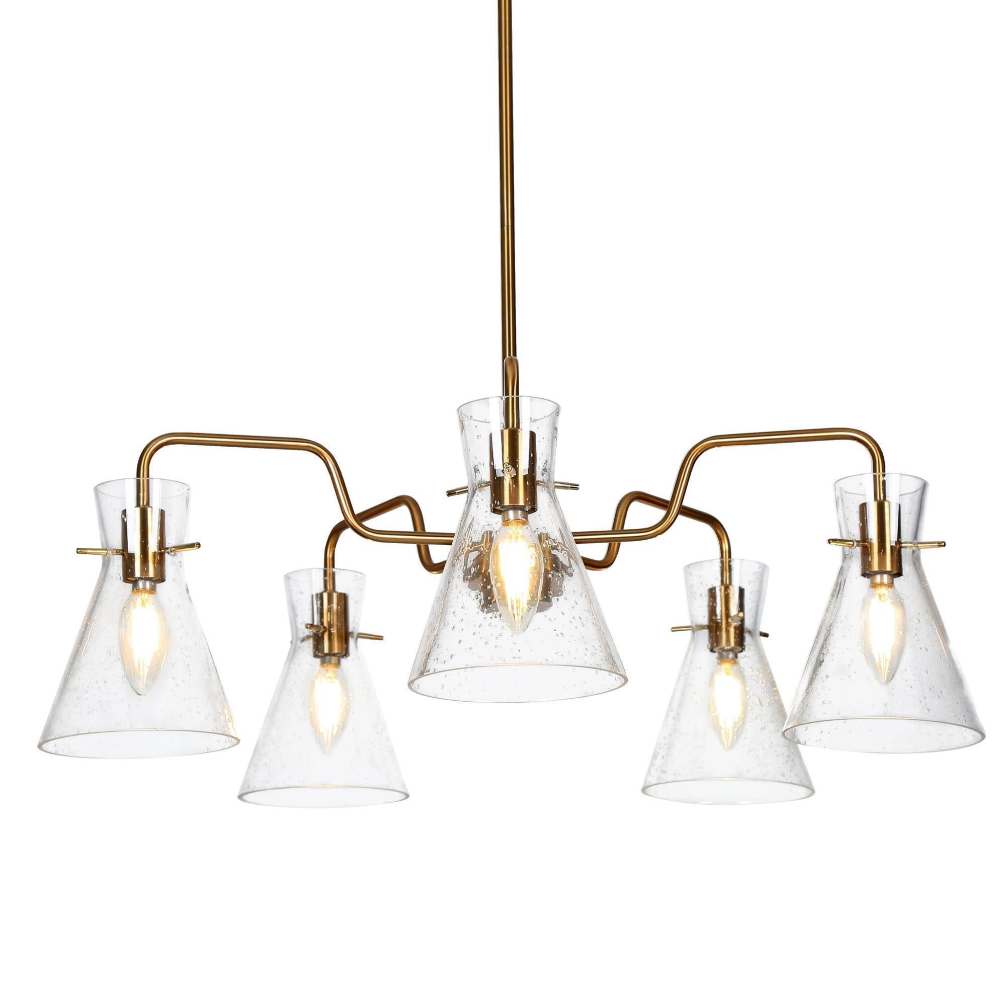 Itpicanaple 5-Light Large Black Chandelier