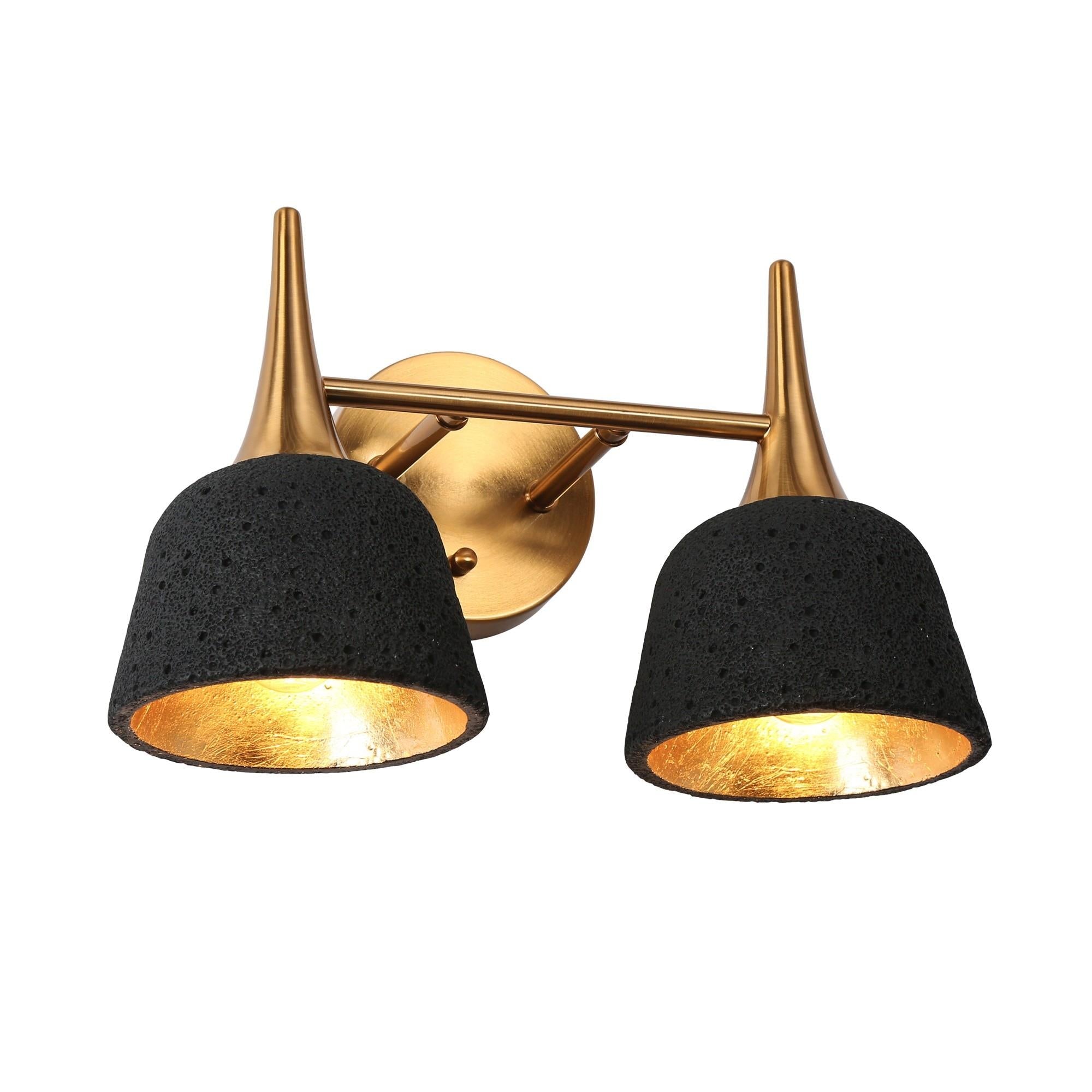 Contianssi 2-Light Black and Brass Vanity Light