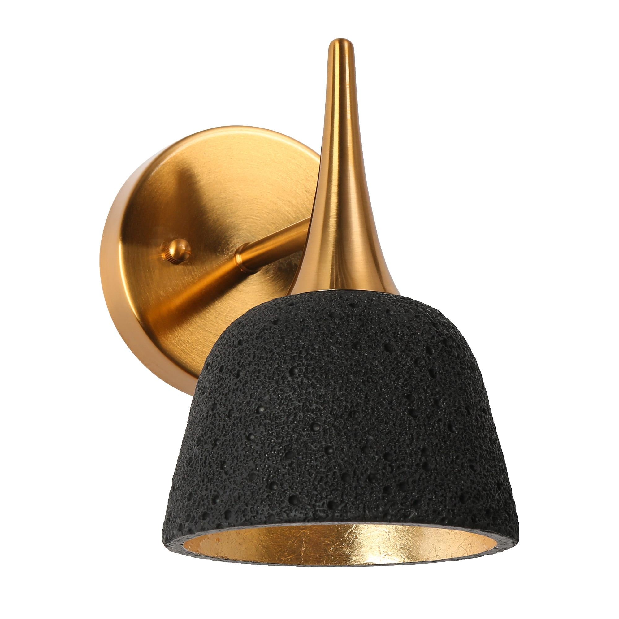 Contianssi 1-Light Modern Gold with Black Bell Wall Sconces