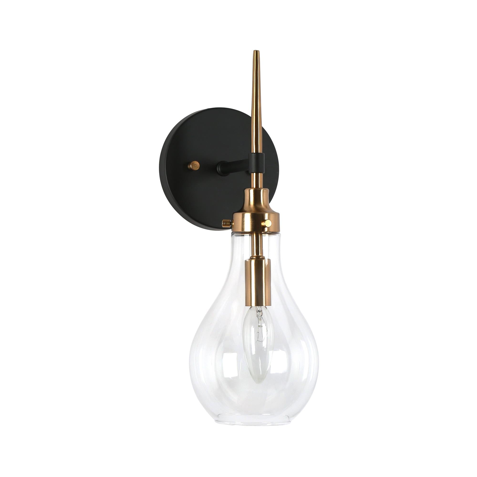 Luxitemin 1-Light Black and Gold Vanity Light