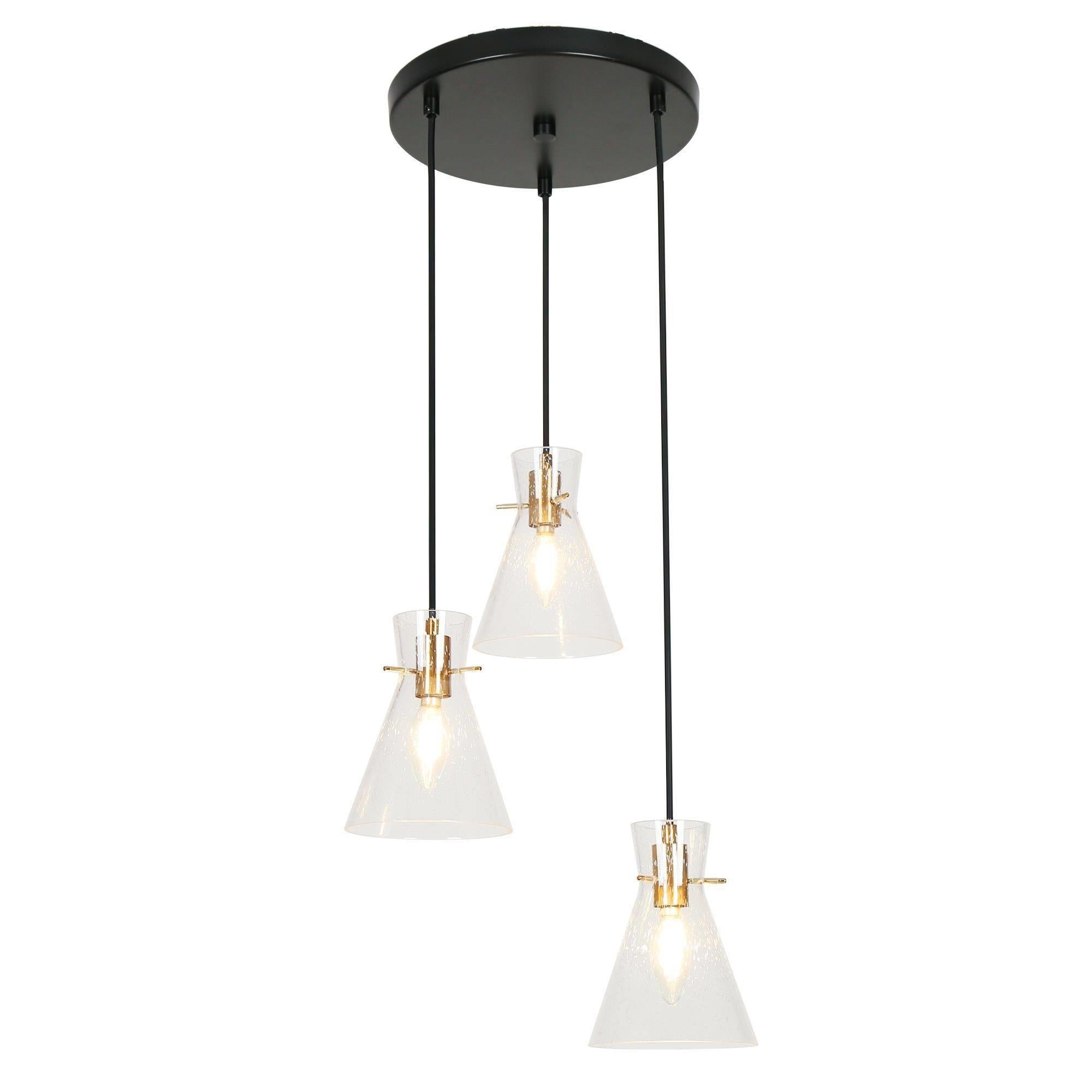 Itpicanaple 3-Light Small Black Chandelier