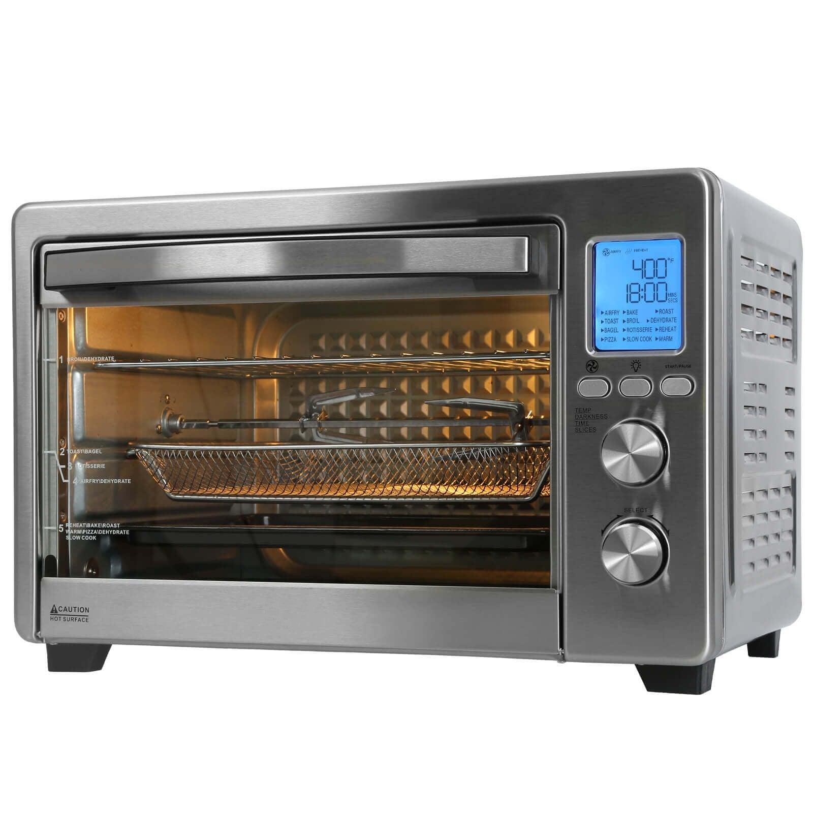34 QT Large Oven 12-in-1 Air Fryer Stainless Steel Toaster