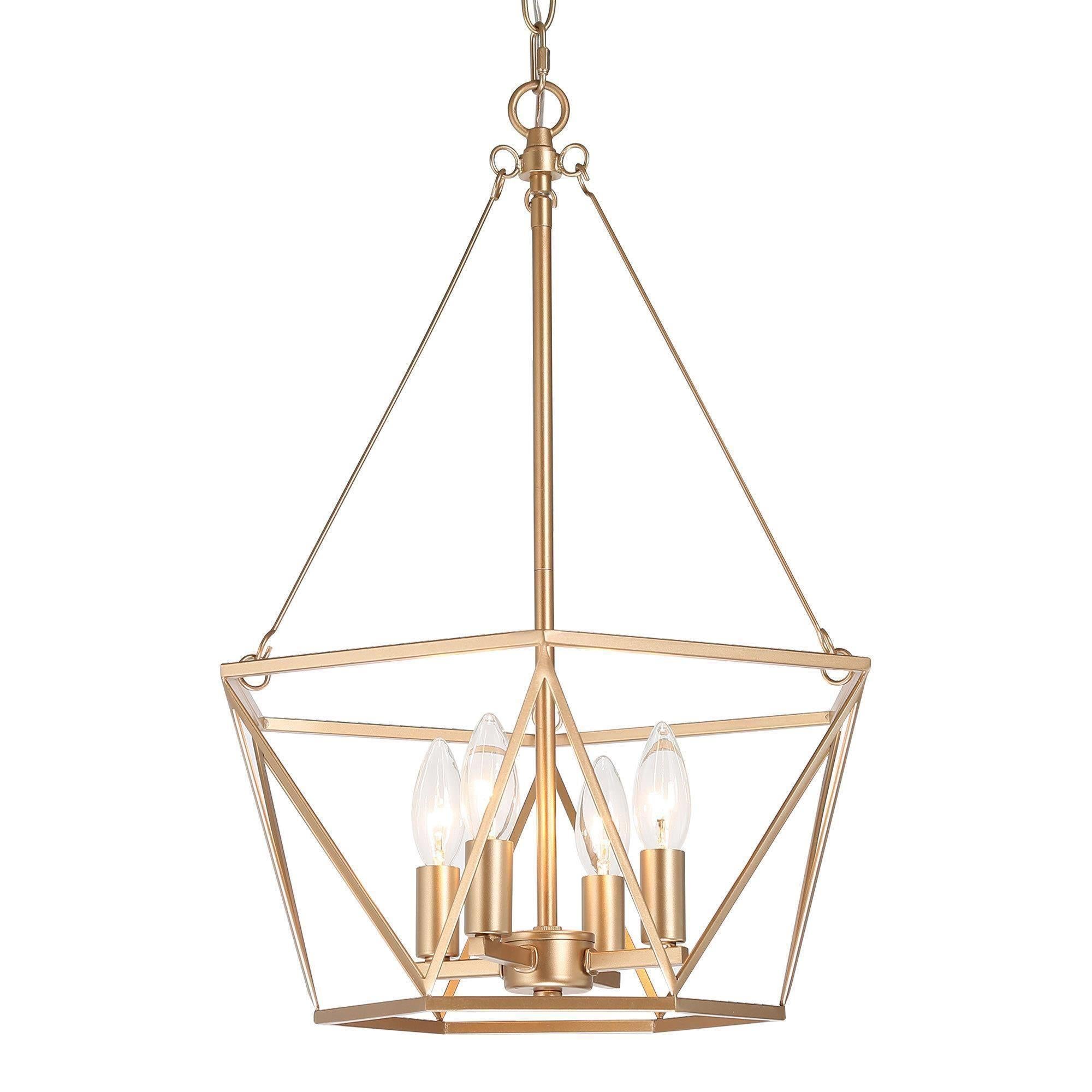 Janice 4-Light Small Gold Chandelier