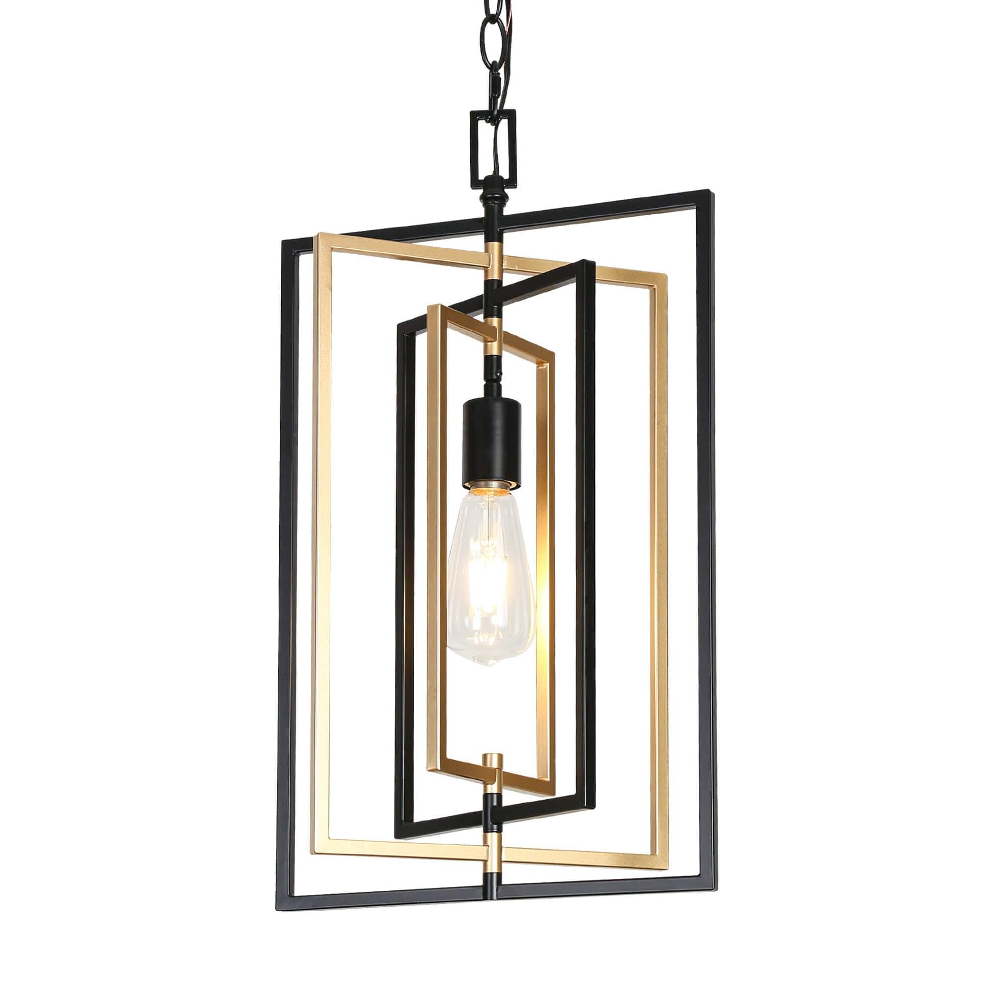 1-Light Black Gold Pendant Lights