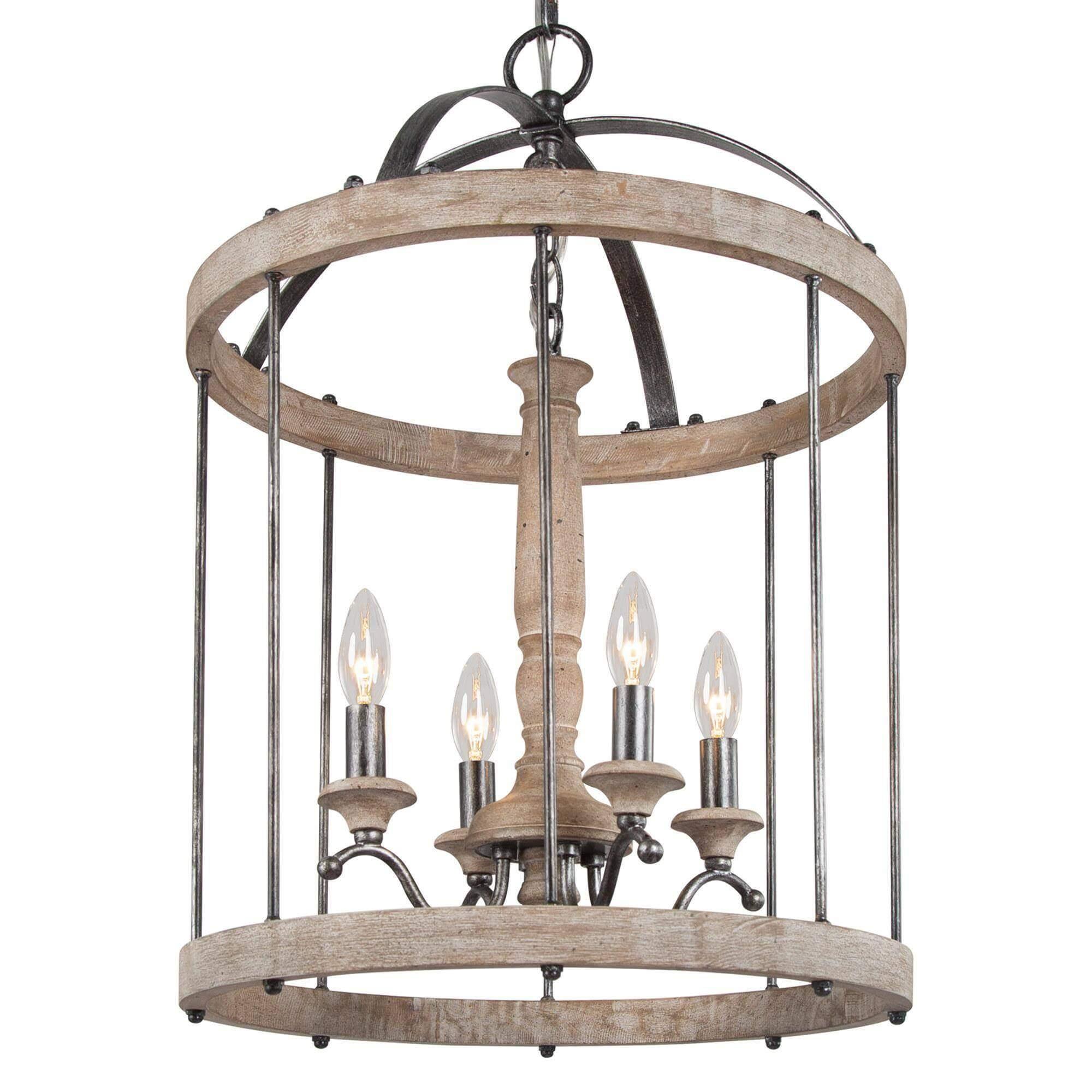 4-Light Wooden Chandeliers