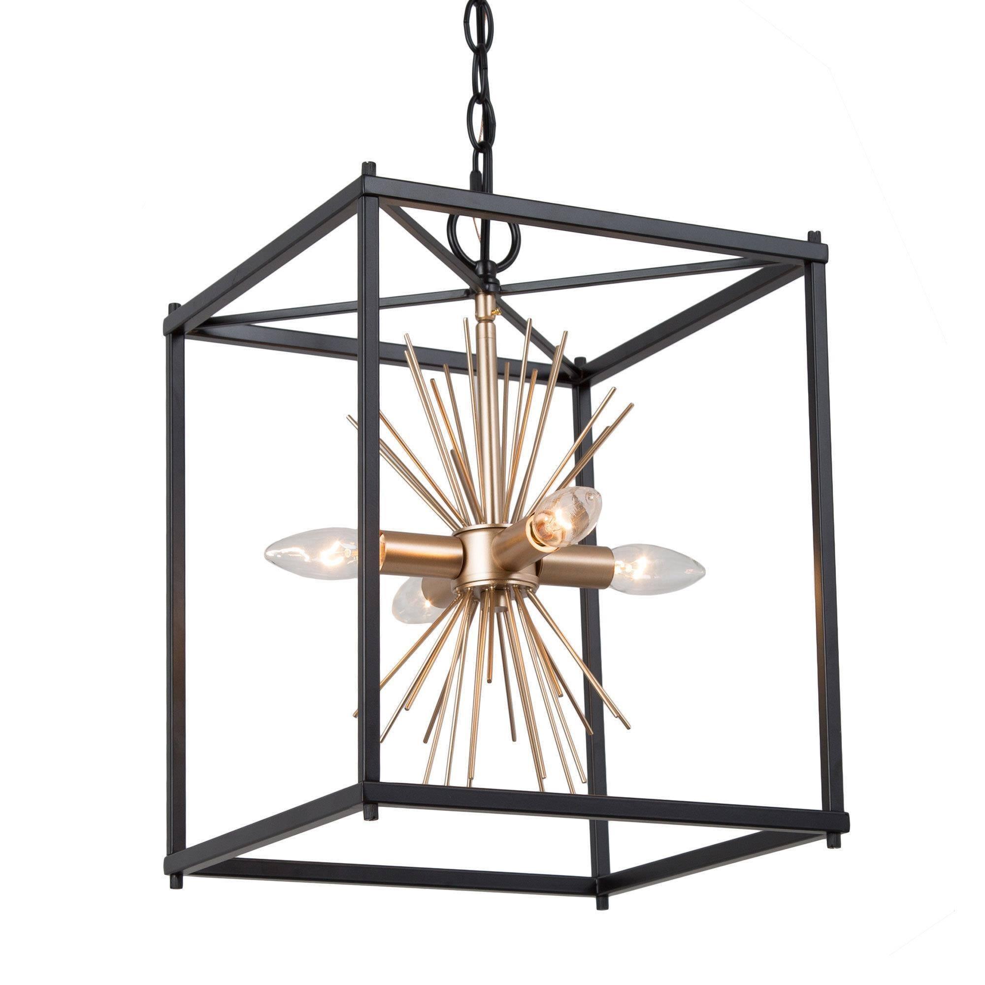 4-Light Sputnik Square Chandeliers