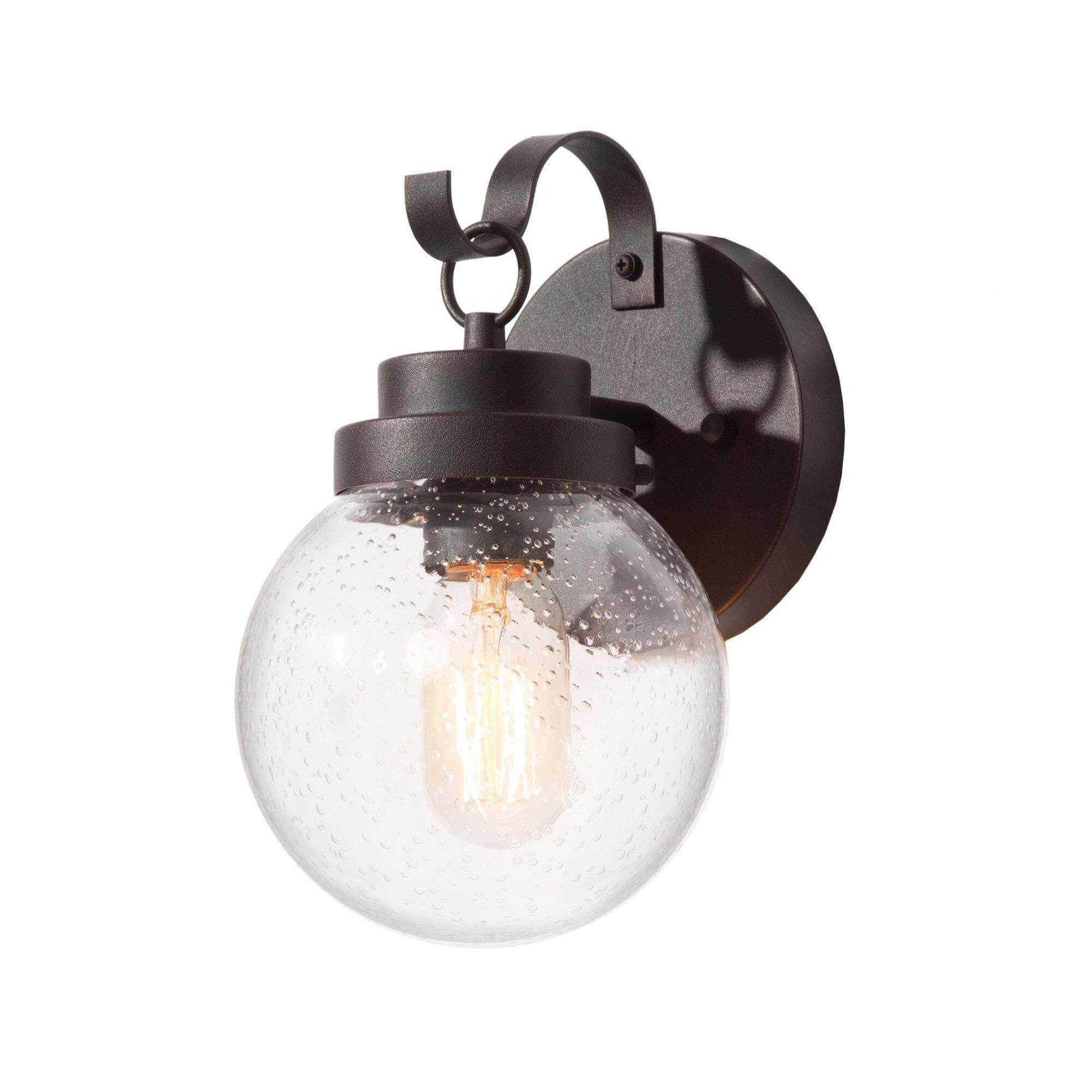 1-Light Globe Outdoor Wall Light Rusty