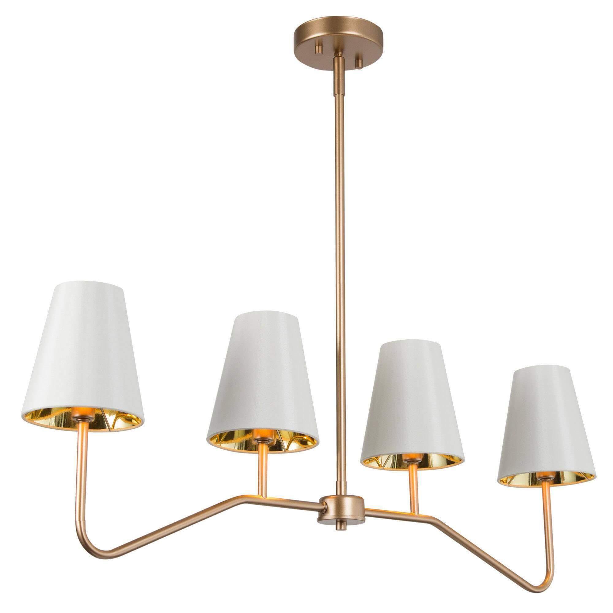 4-Light Linear Island Chandelier with Fabric Shade