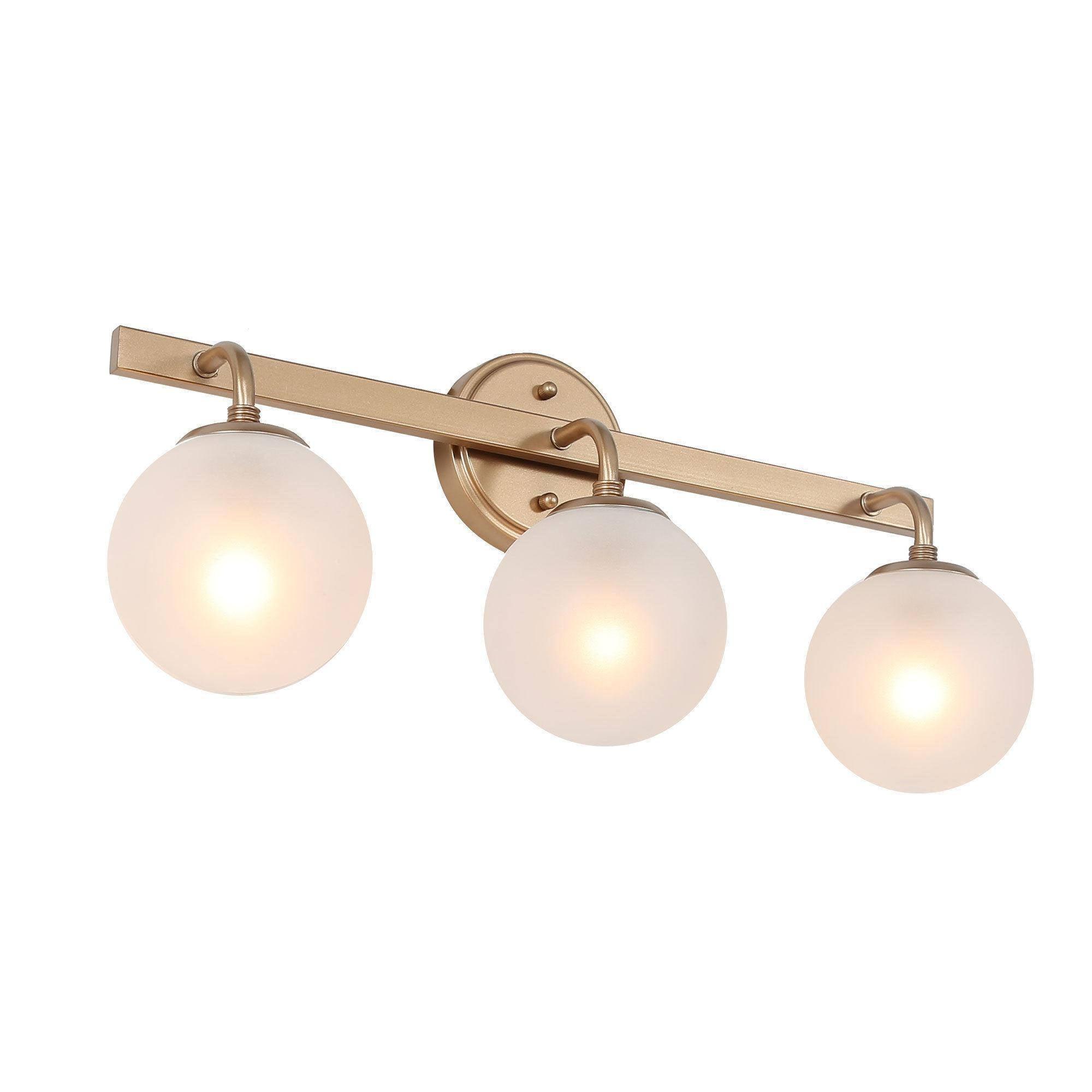 3-Light Wall Lamp with Frosted Glass Shade
