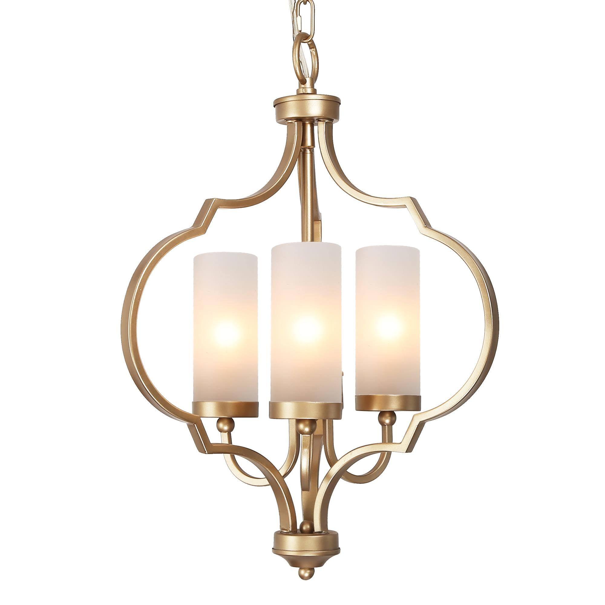 3-Light Gold Lantern Chandelier