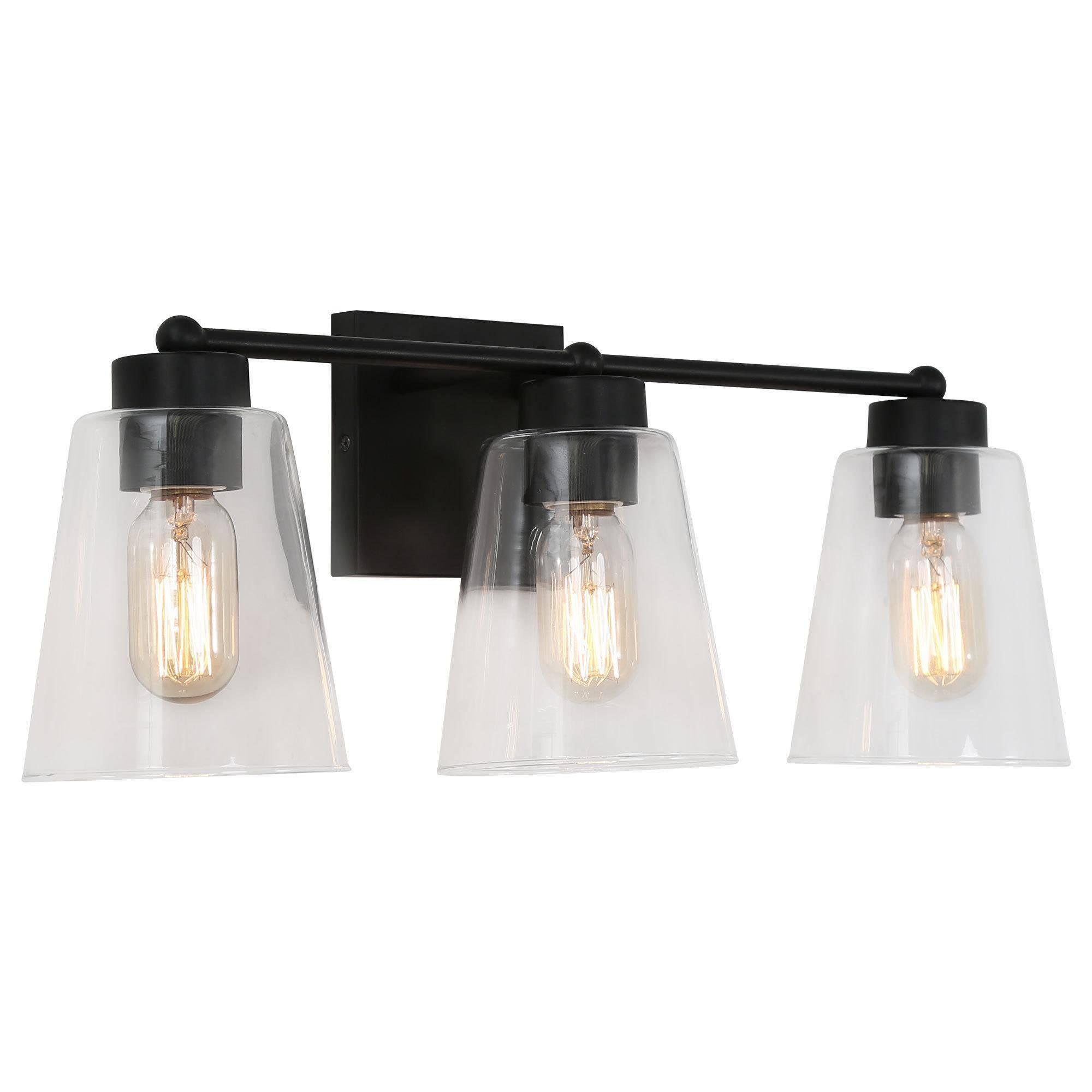 3-Light Black Vanity Lights Wall Sconces