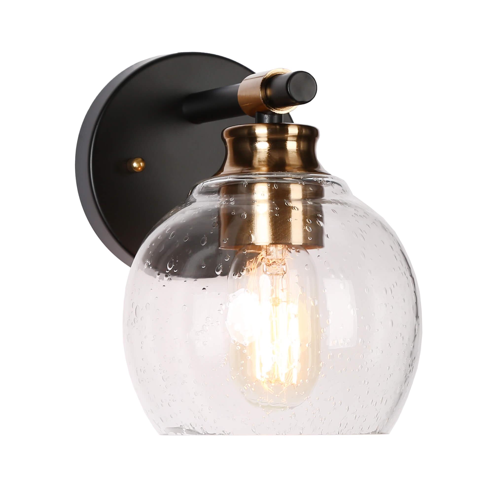 1-Light Black and Gold Wall Sconces