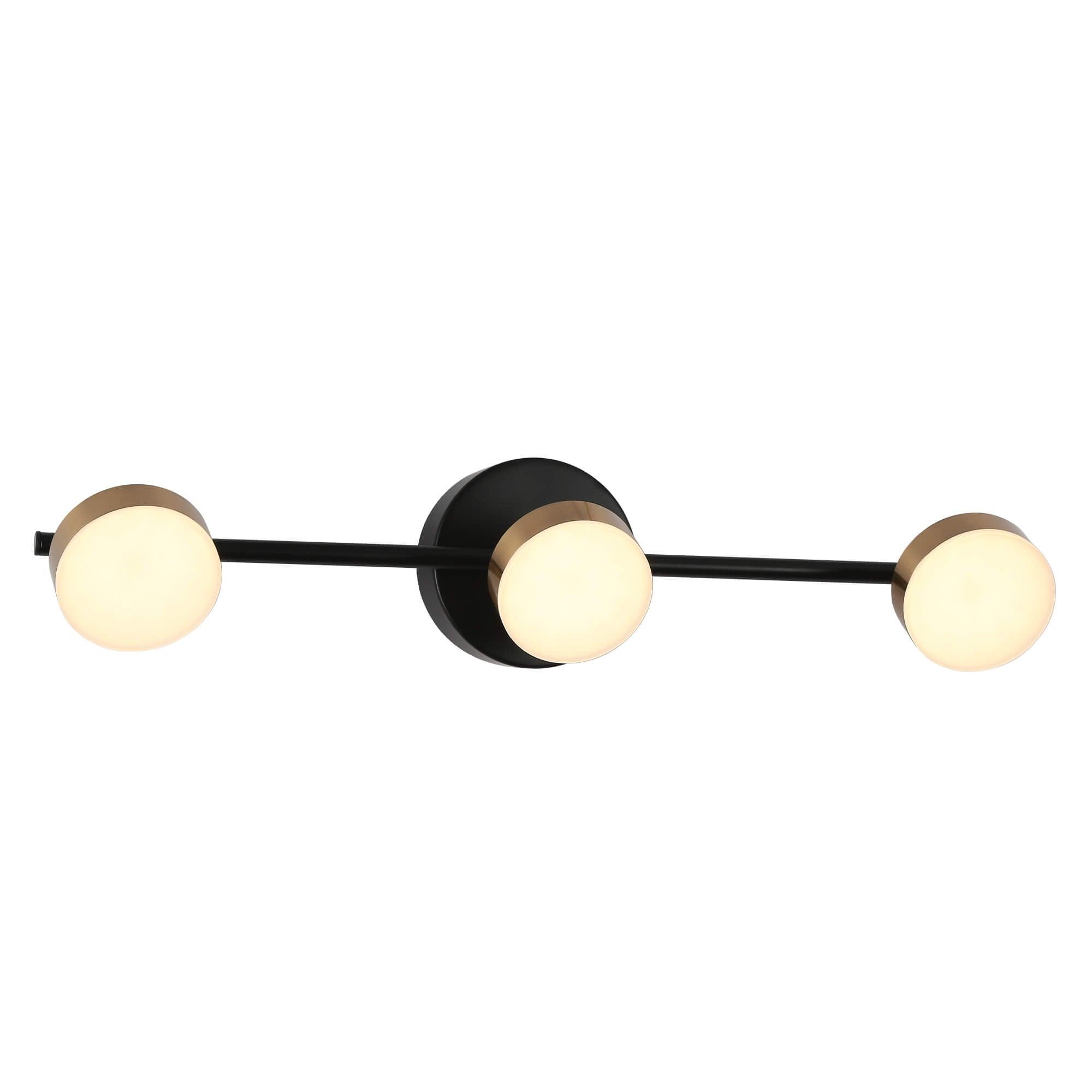 3-Light LED Bath Vanity Light Ball Glass Wall Lamps