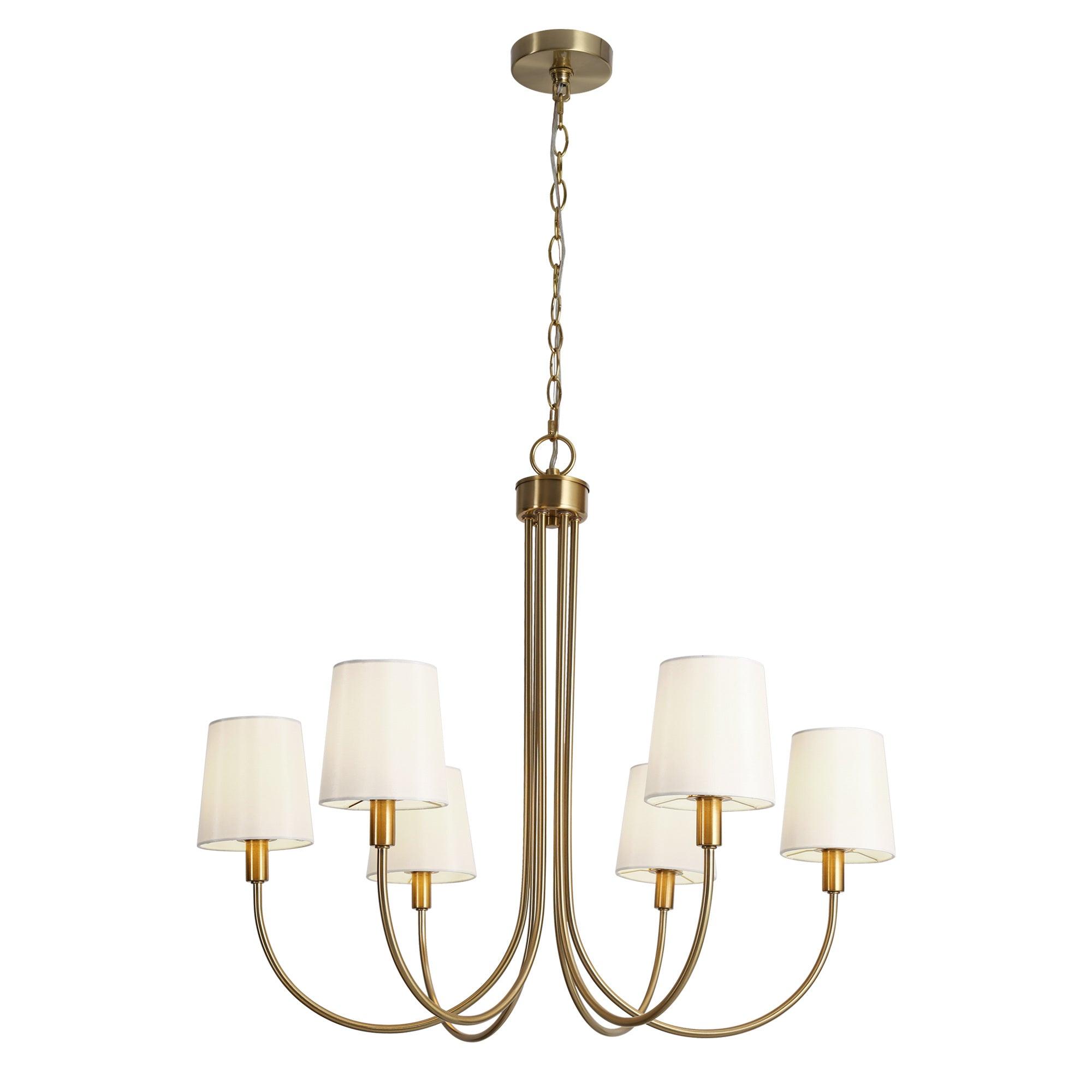 6-Light Fabric Wheel Chandeliers