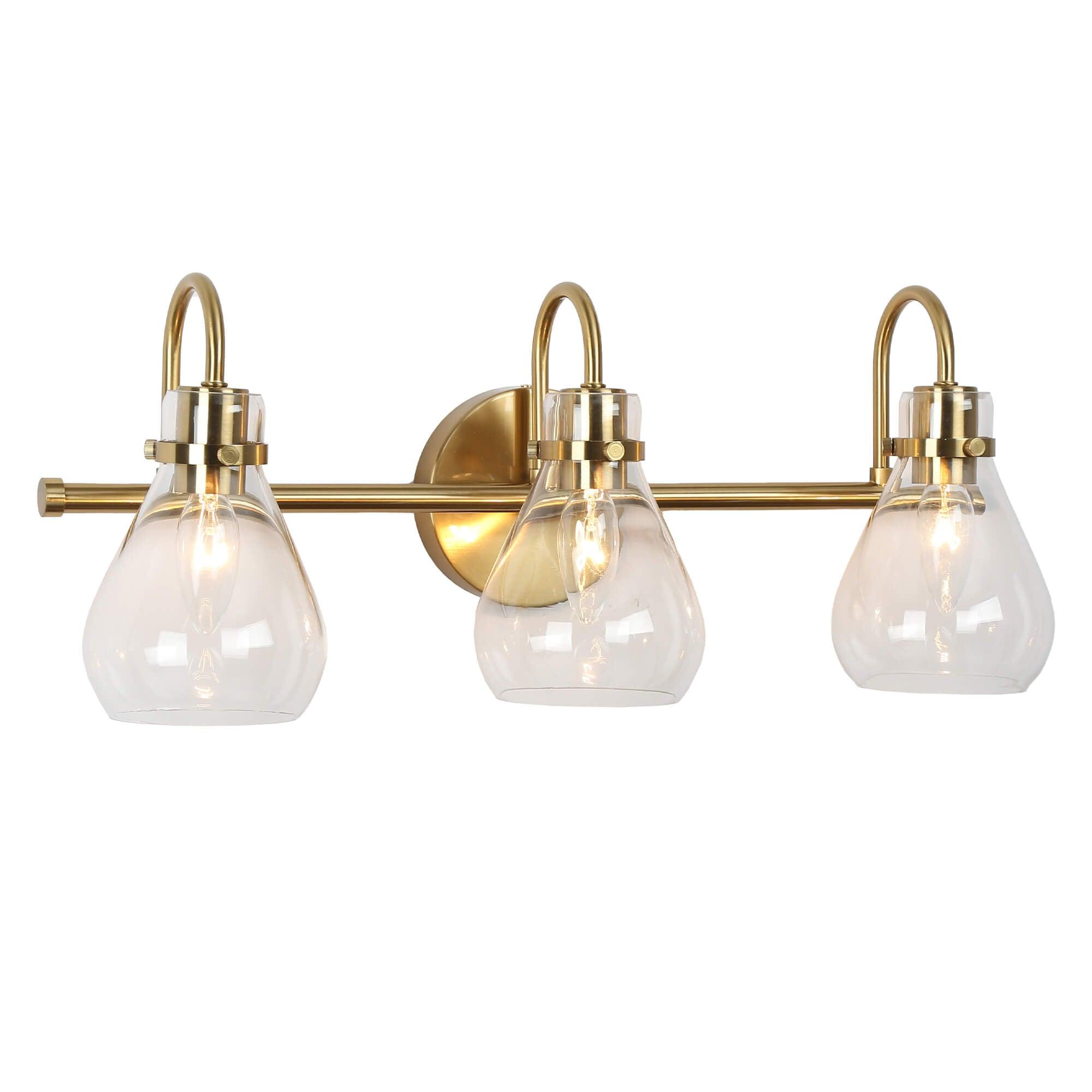 3-Light Vanity Lights Glass Wall Sconces