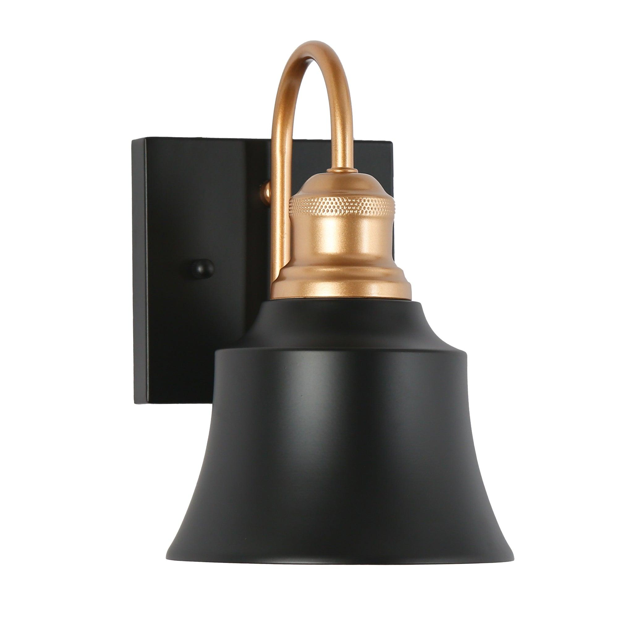 1-Light Wall Light Black Gold Bath Vanity Light