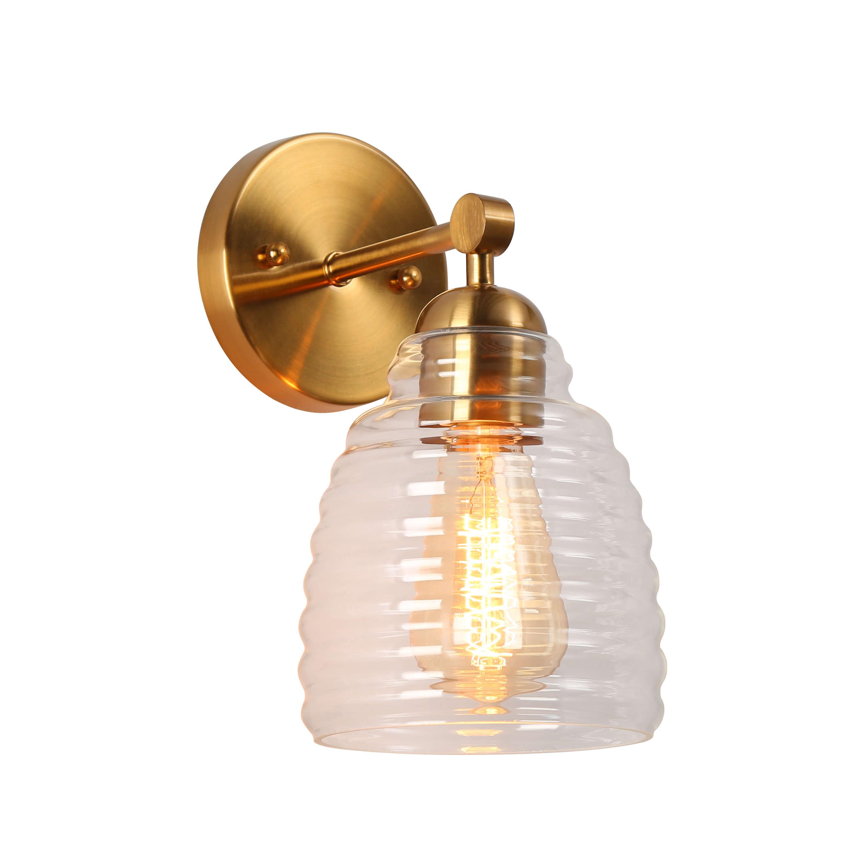 1-Light Wall Sconces Glass Vanity Lights