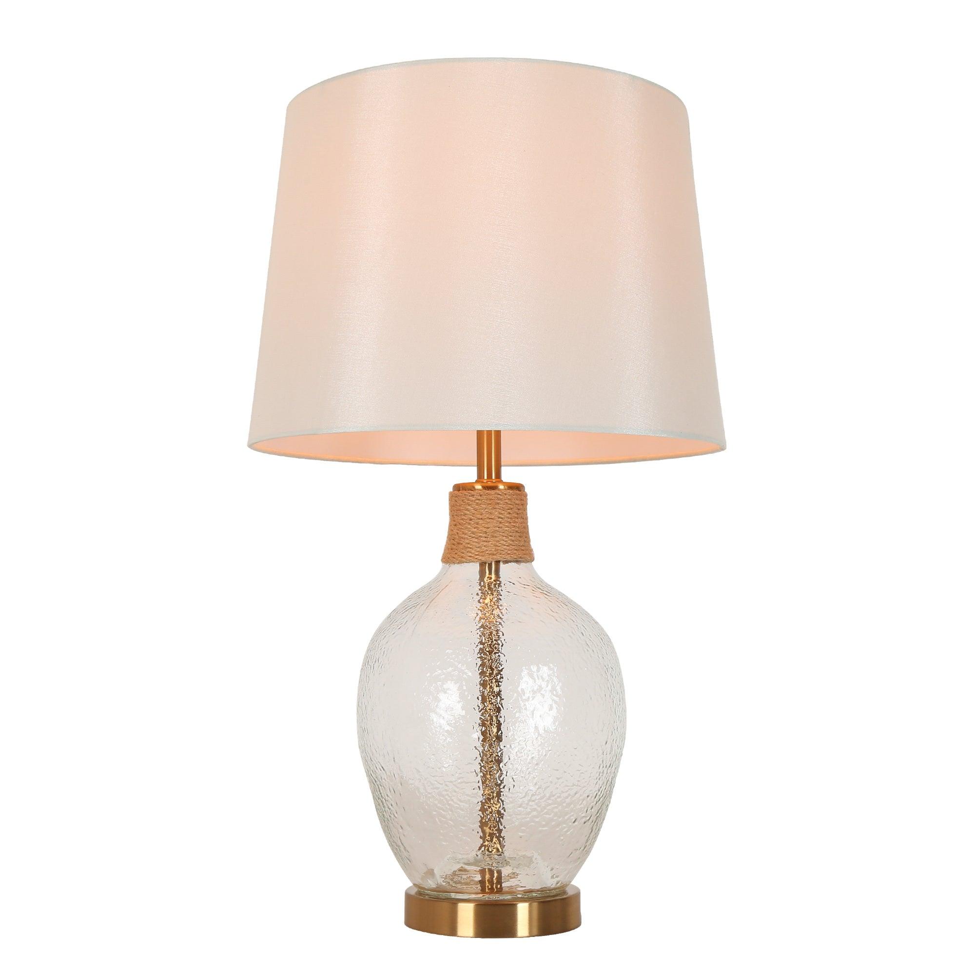 1-Light Gold Table Lamps with Fabric Shade