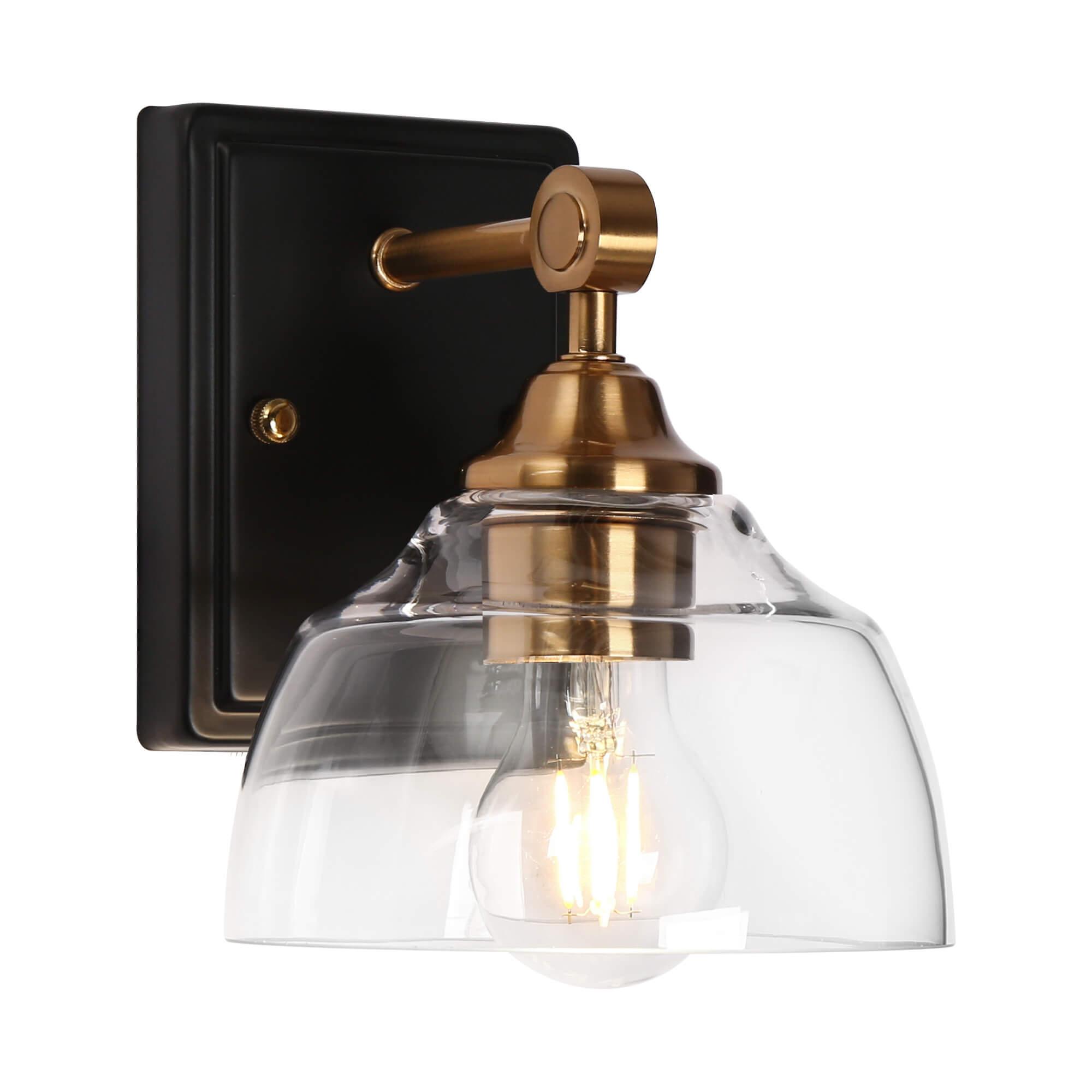 1-Light Glass Wall Sconce Vanity Light