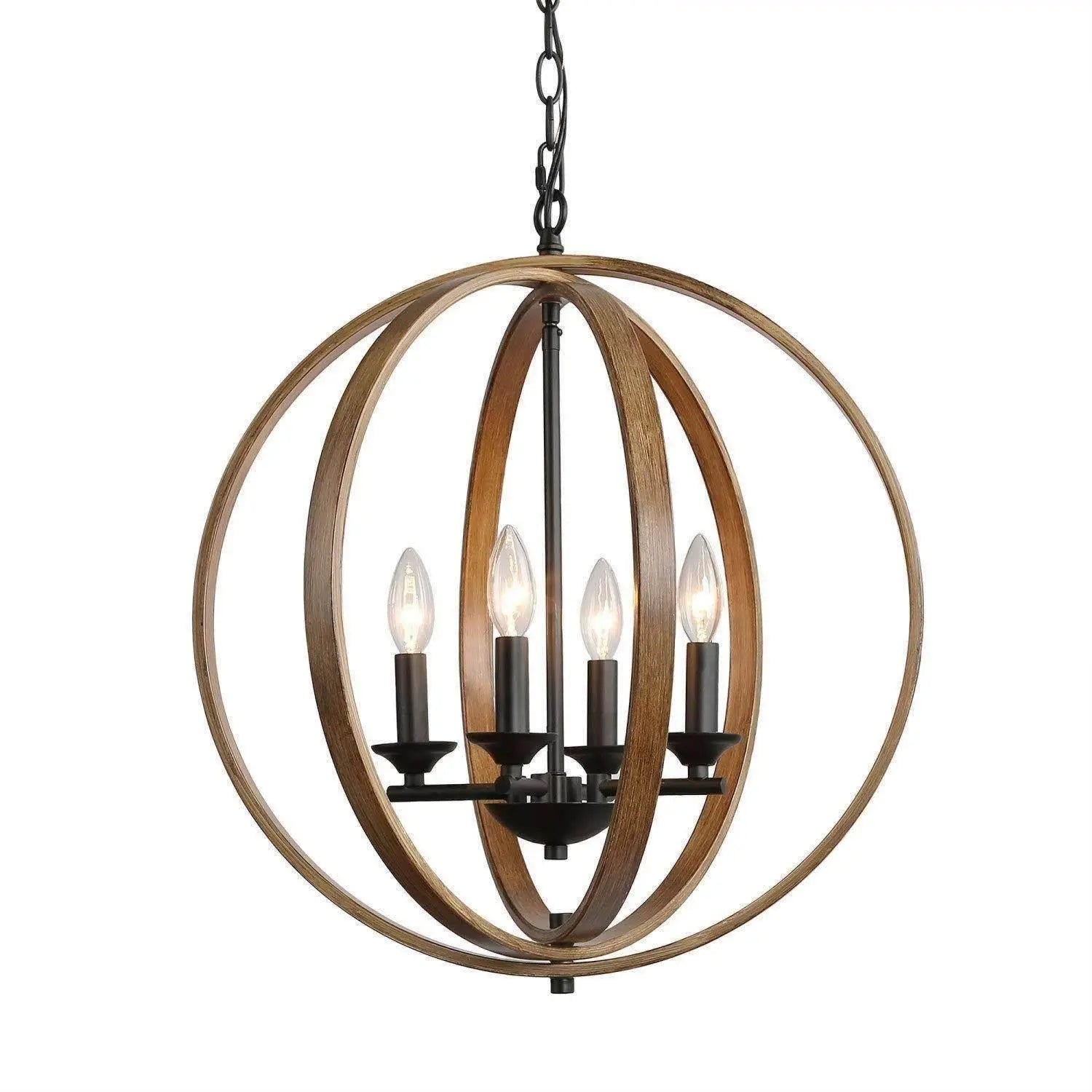 Souhaitina 4-Light Small Wood Chandelier