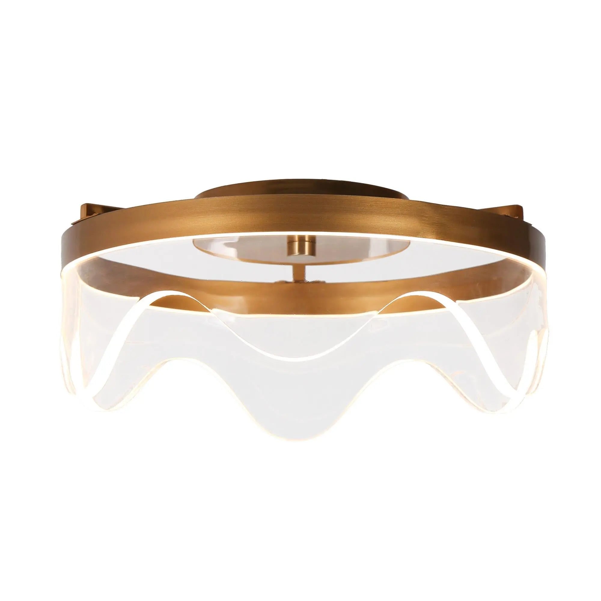 Awtisfin 1-Light Mini Brass LED Flush-Mount Light