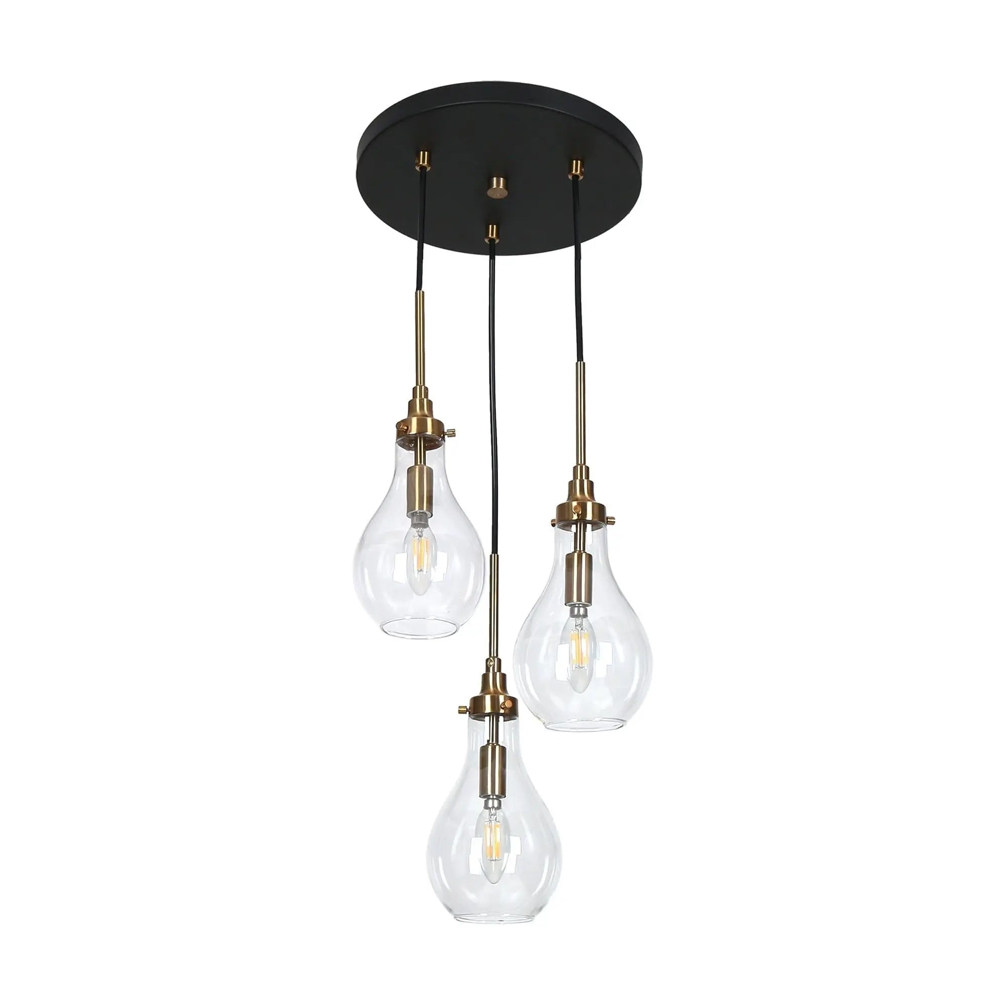 Luxitemin 3-Light Mini Black Chandelier