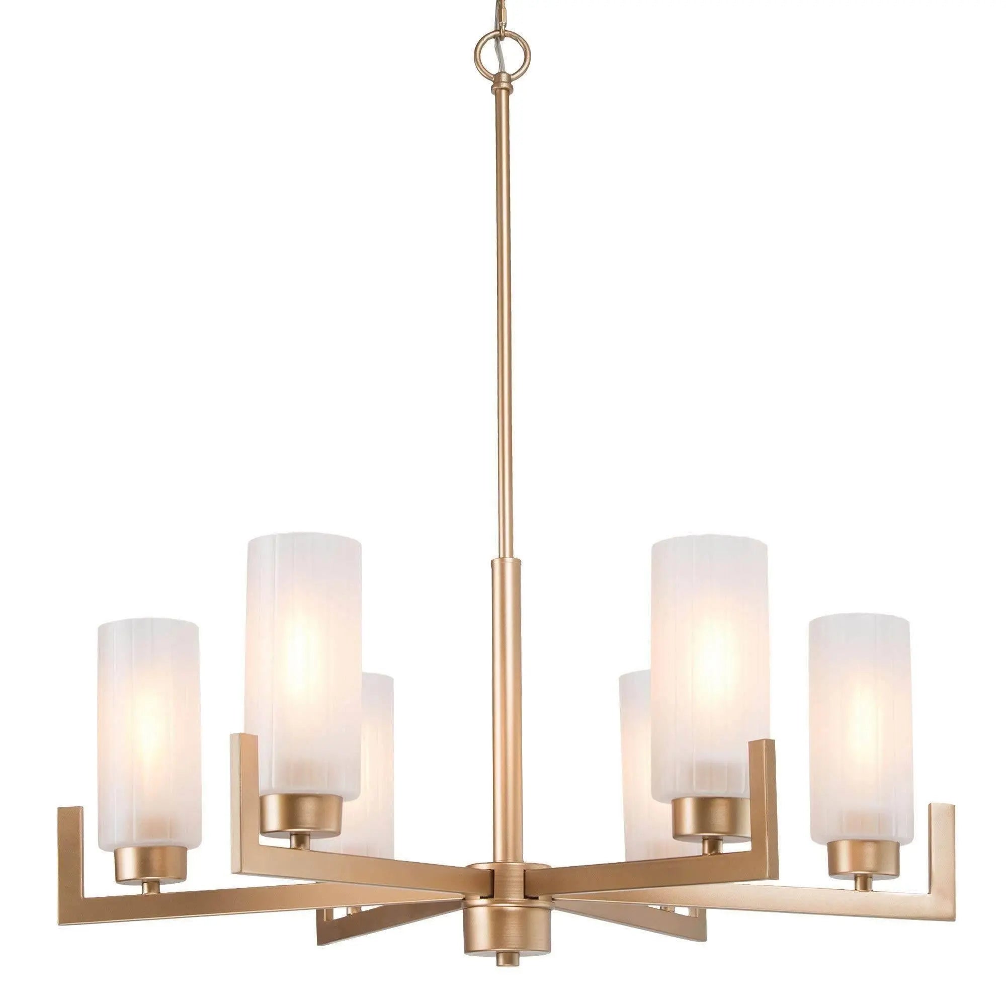 Pennatulacea 6-Light Large Gold Chandelier
