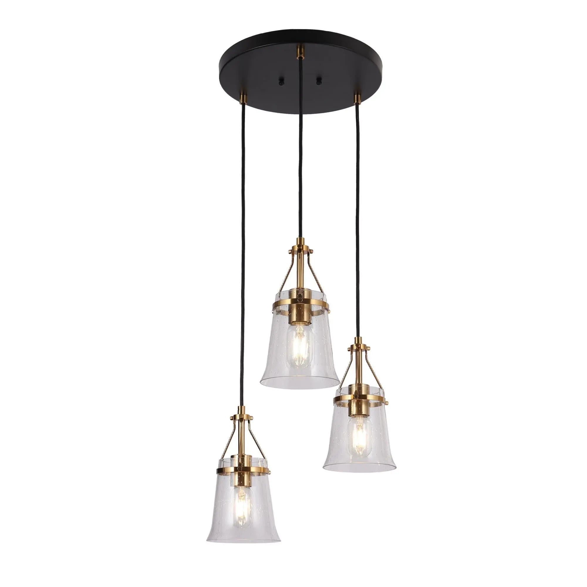 Auisre 3-Light Small Black Chandelier