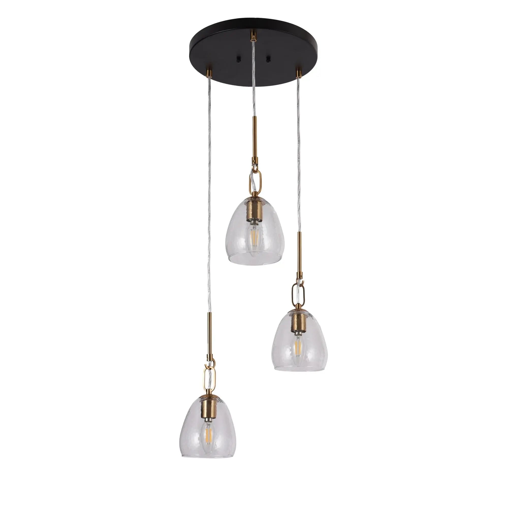 Blobfish 3-Light Small Black Chandelier
