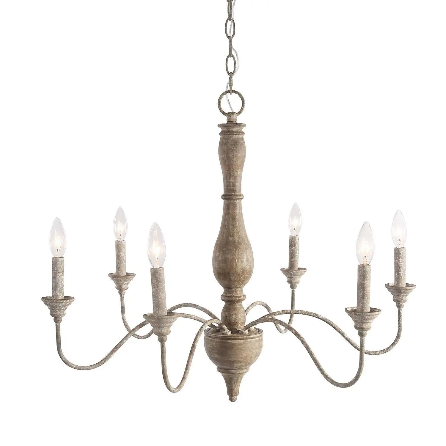 Amogloph 6-Light Large Wood Chandelier