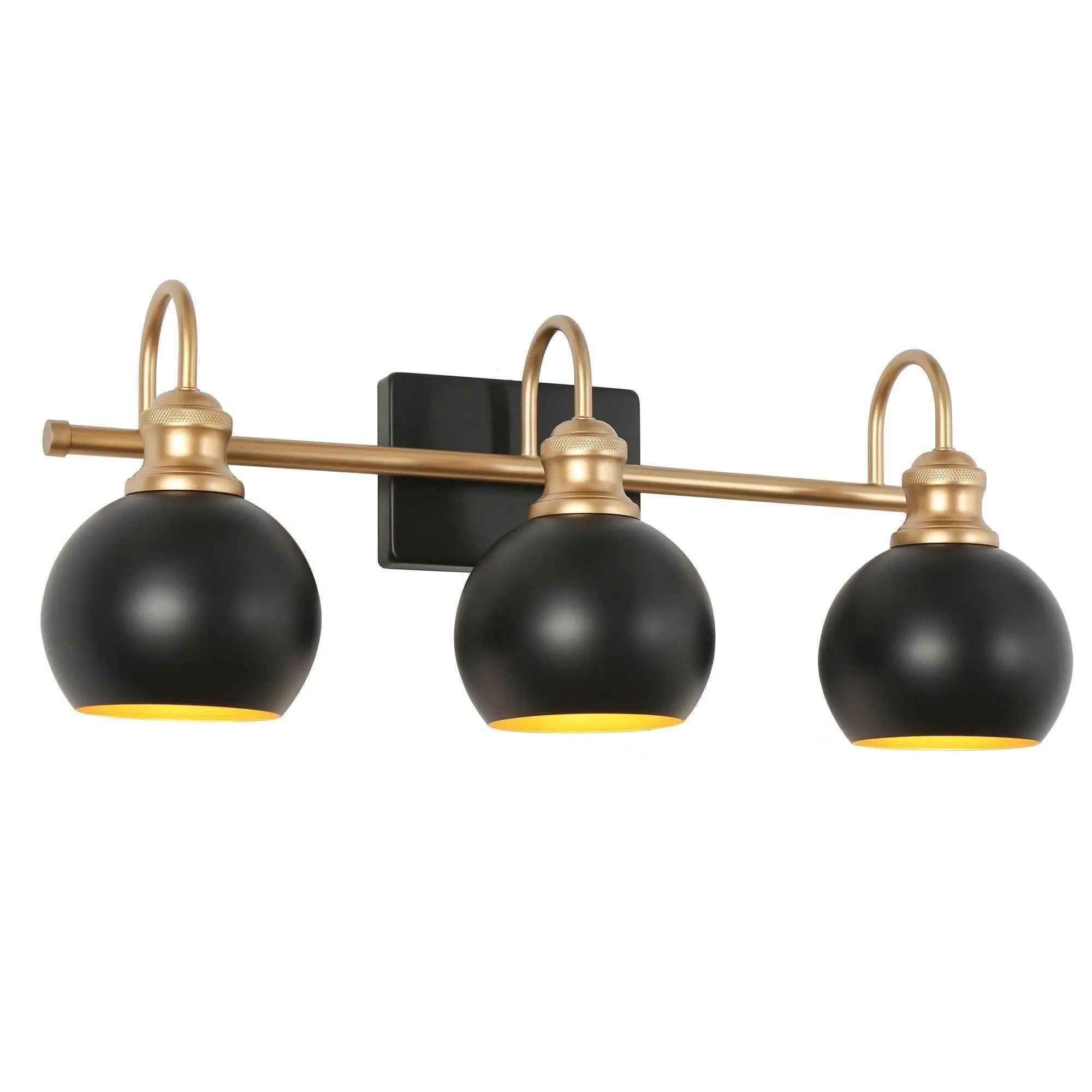 Burdock 3-Light Black and Gold Vanity Light