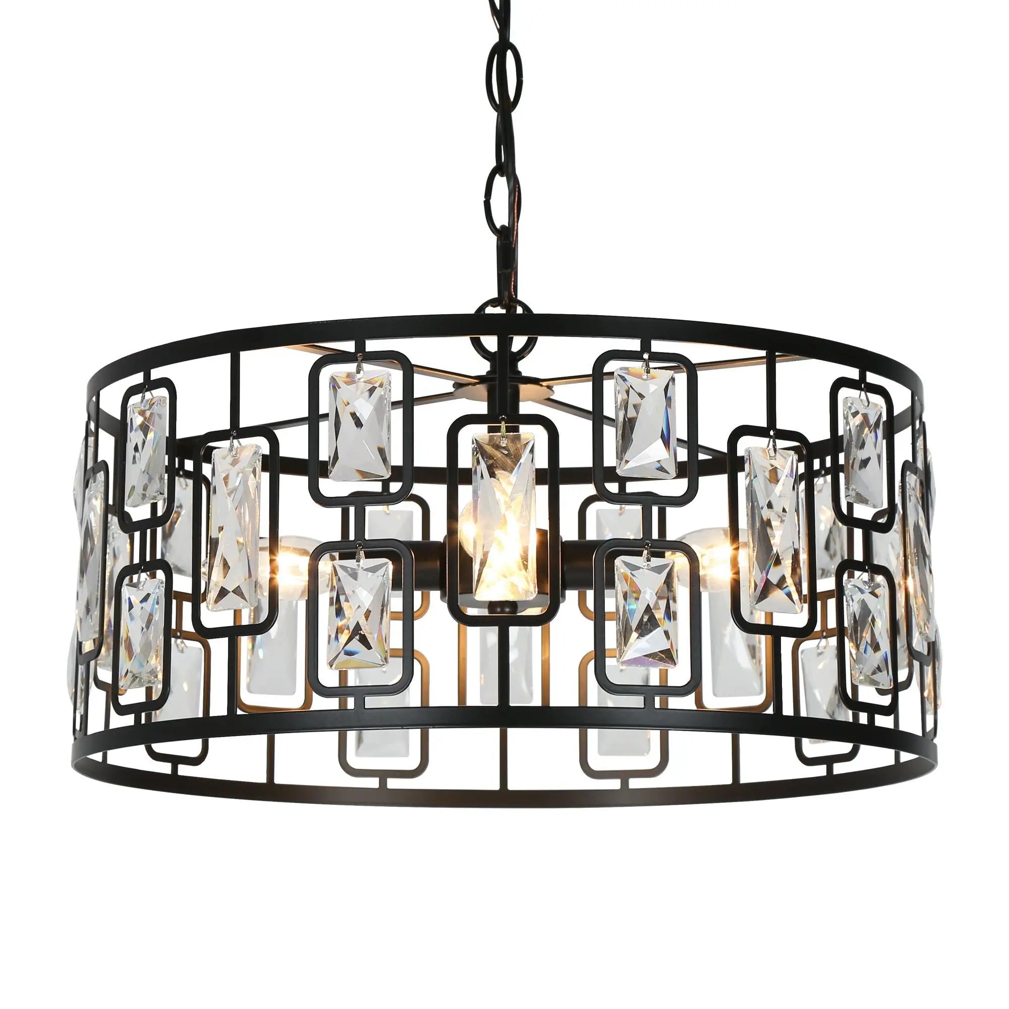 Akinaeet 4-Light Small Black Crystal Chandelier
