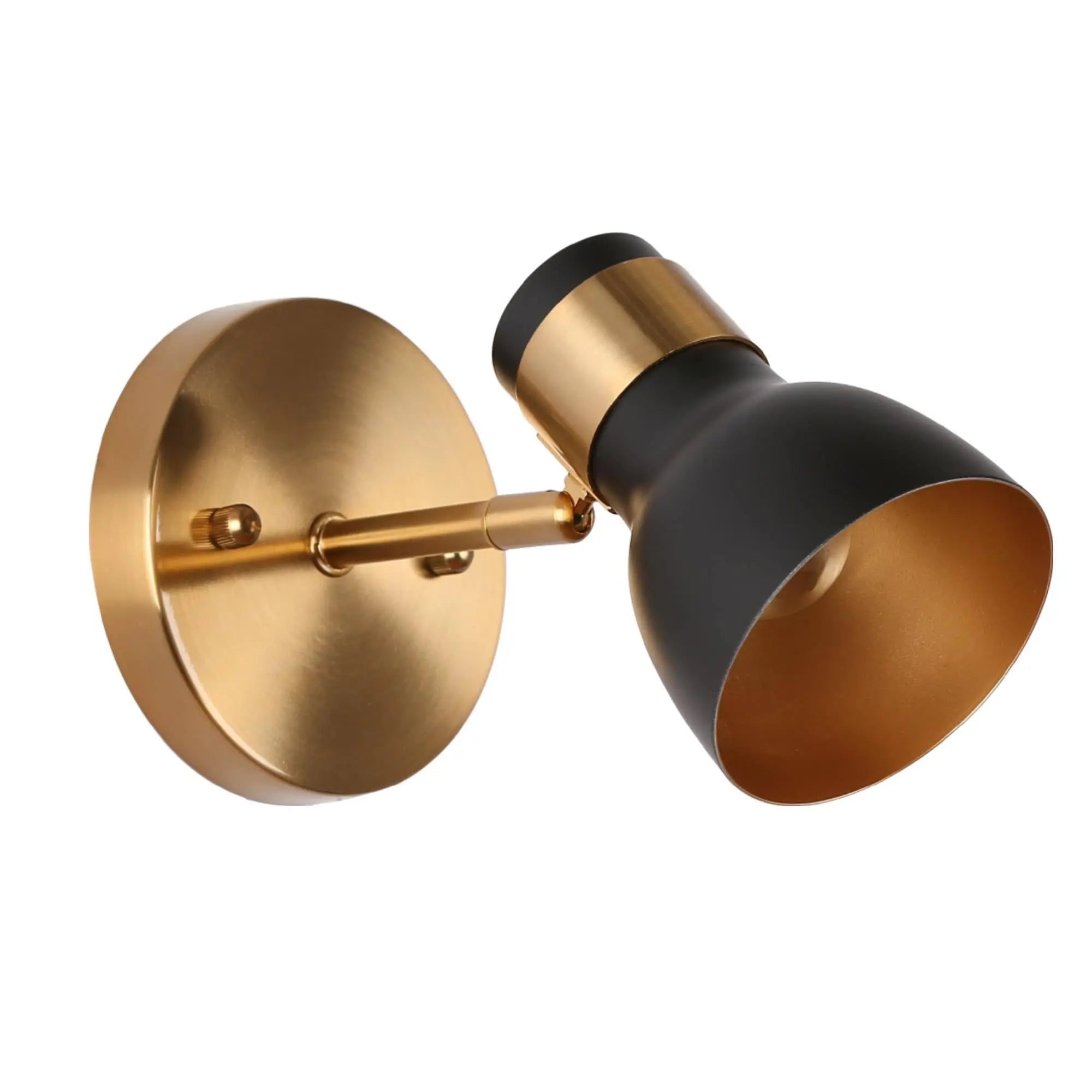 Elinkarce 1-Light Modern Black and Gold Spot-Light Wall Sconces