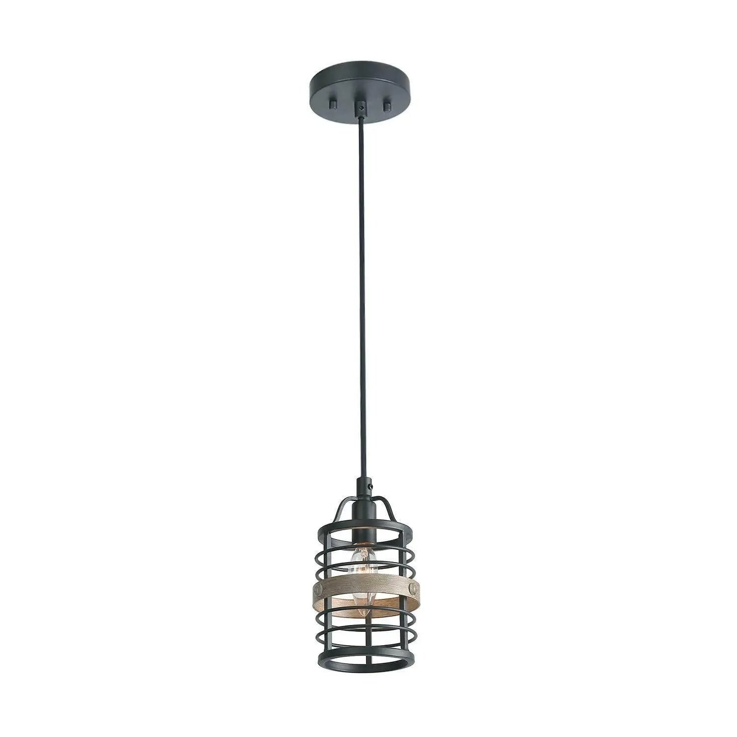 Hypsikalamos 1-Light 5" Gray Farmhouse Spiral Pendant Light Fixtures