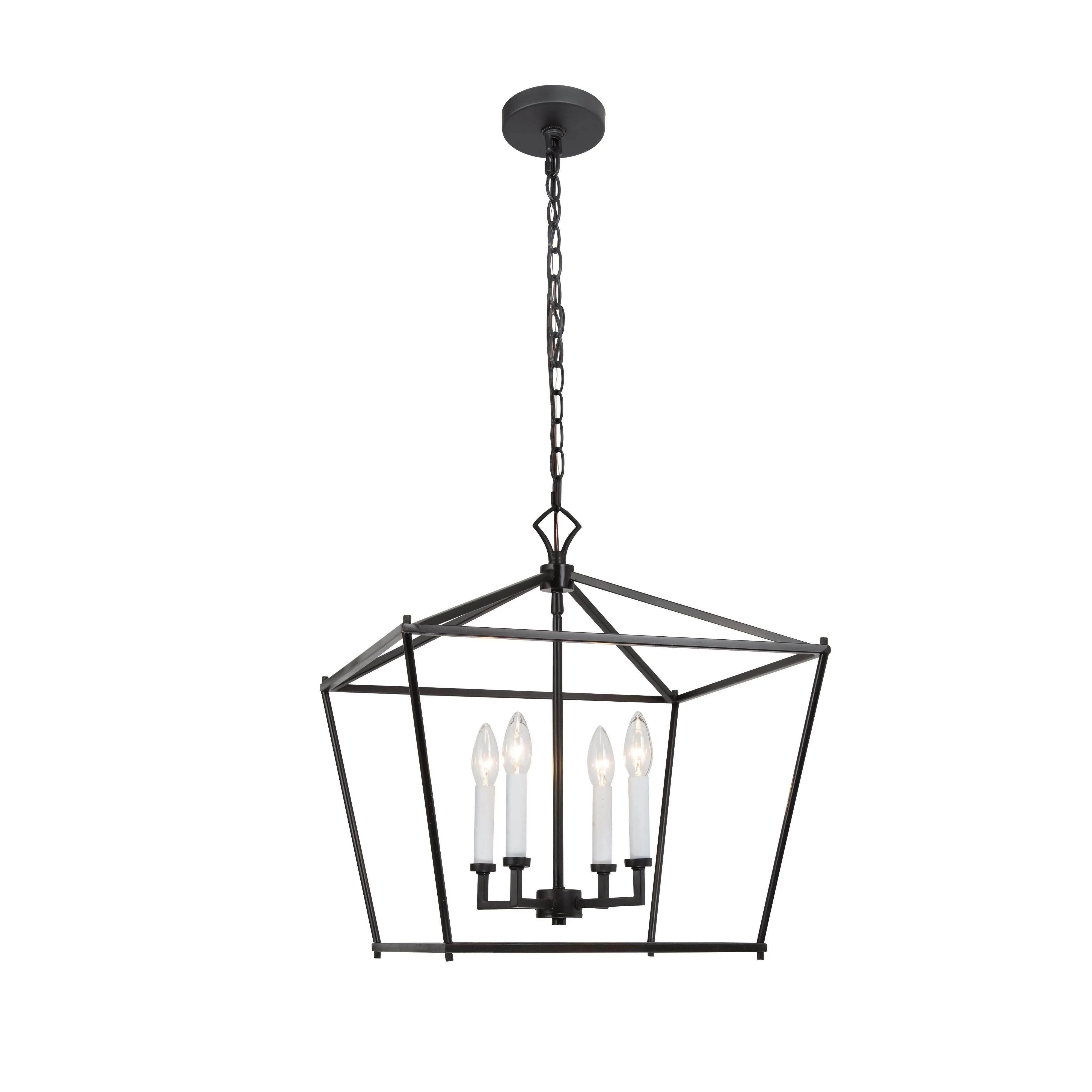 Mizuna 4-Light Small Black Chandelier