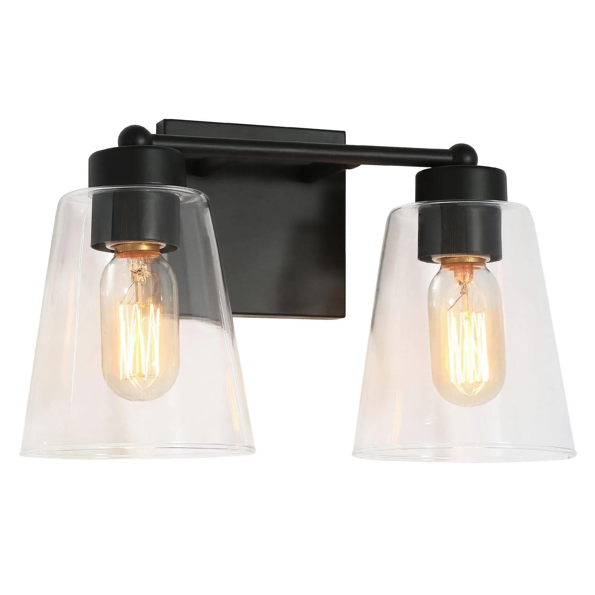 Barry 2-Light Black Vanity Light