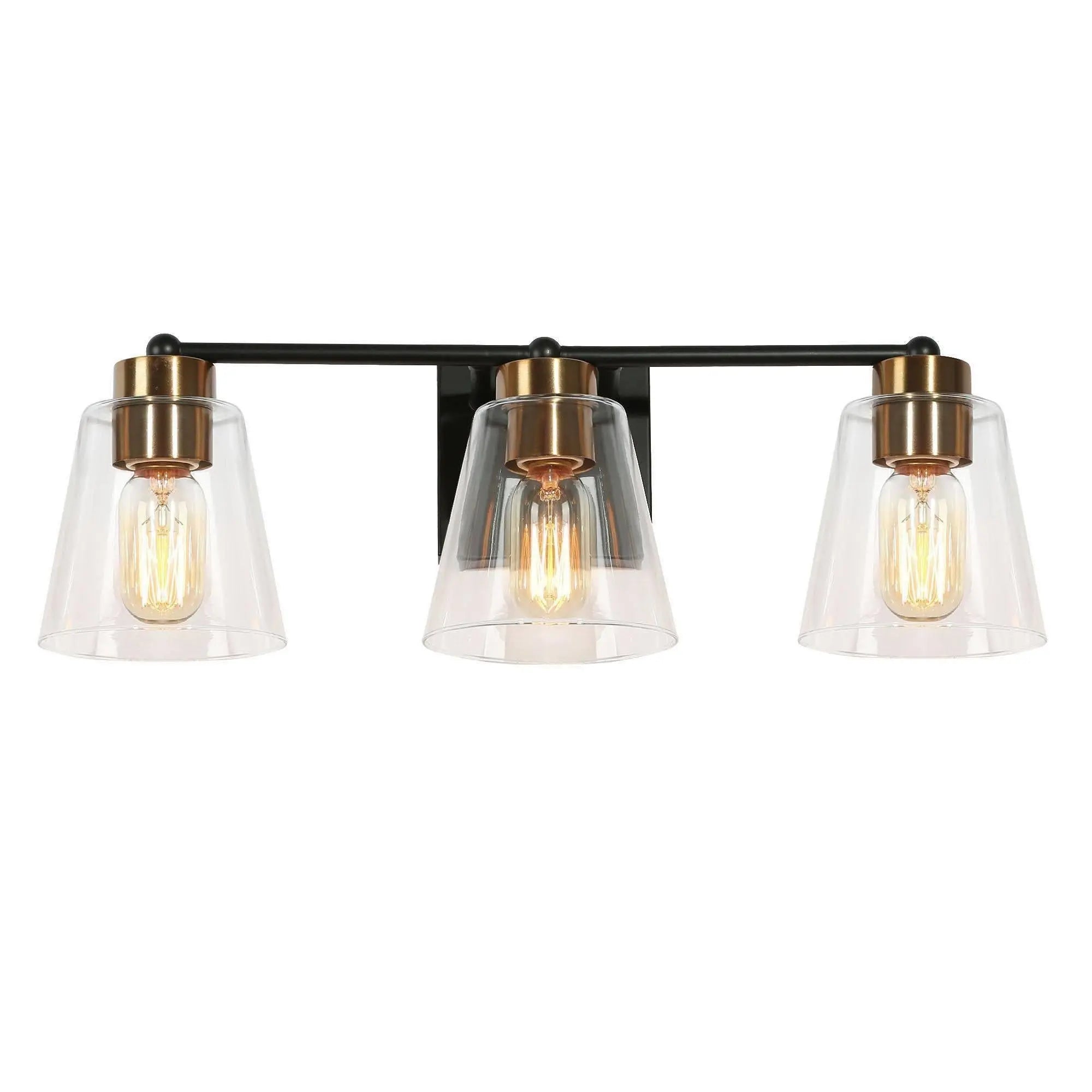 Barry 3-Light Black and Brass Vanity Light