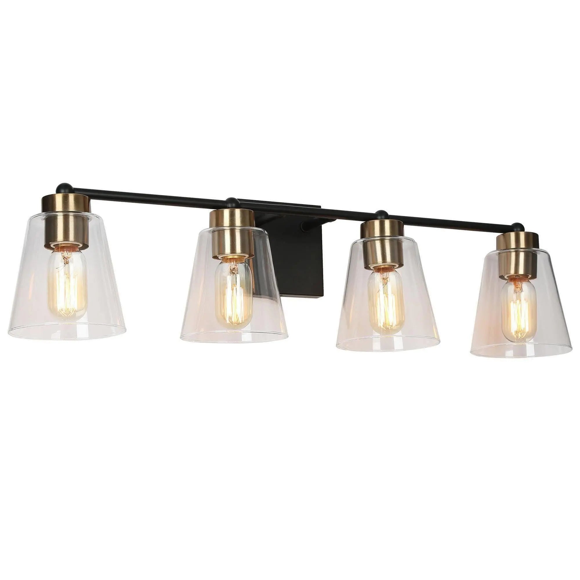 Barry 4-Light Black and Brass Vanity Light