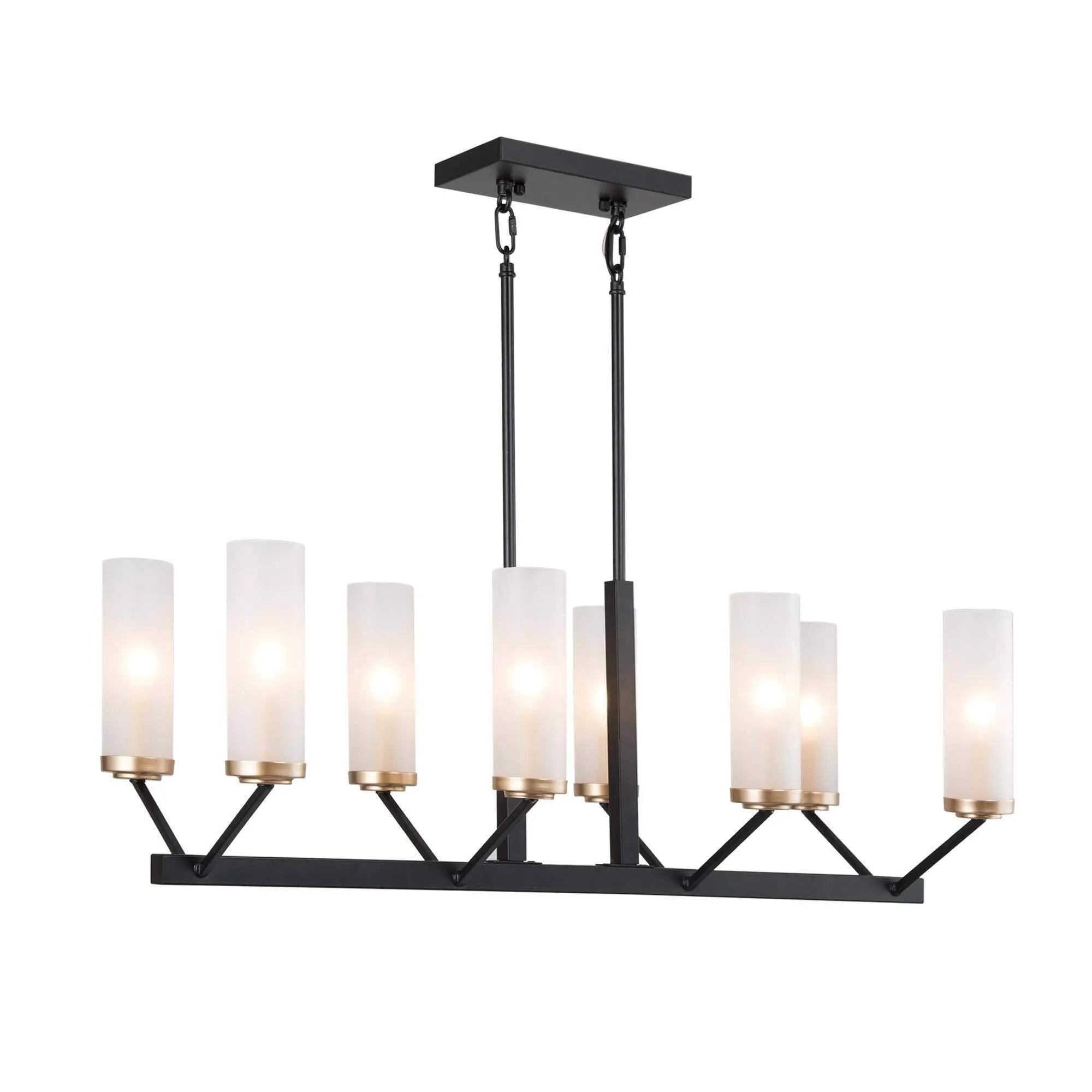 Chalksticks 8-Light 31.5-in Black Modern Linear Kitchen Island Light