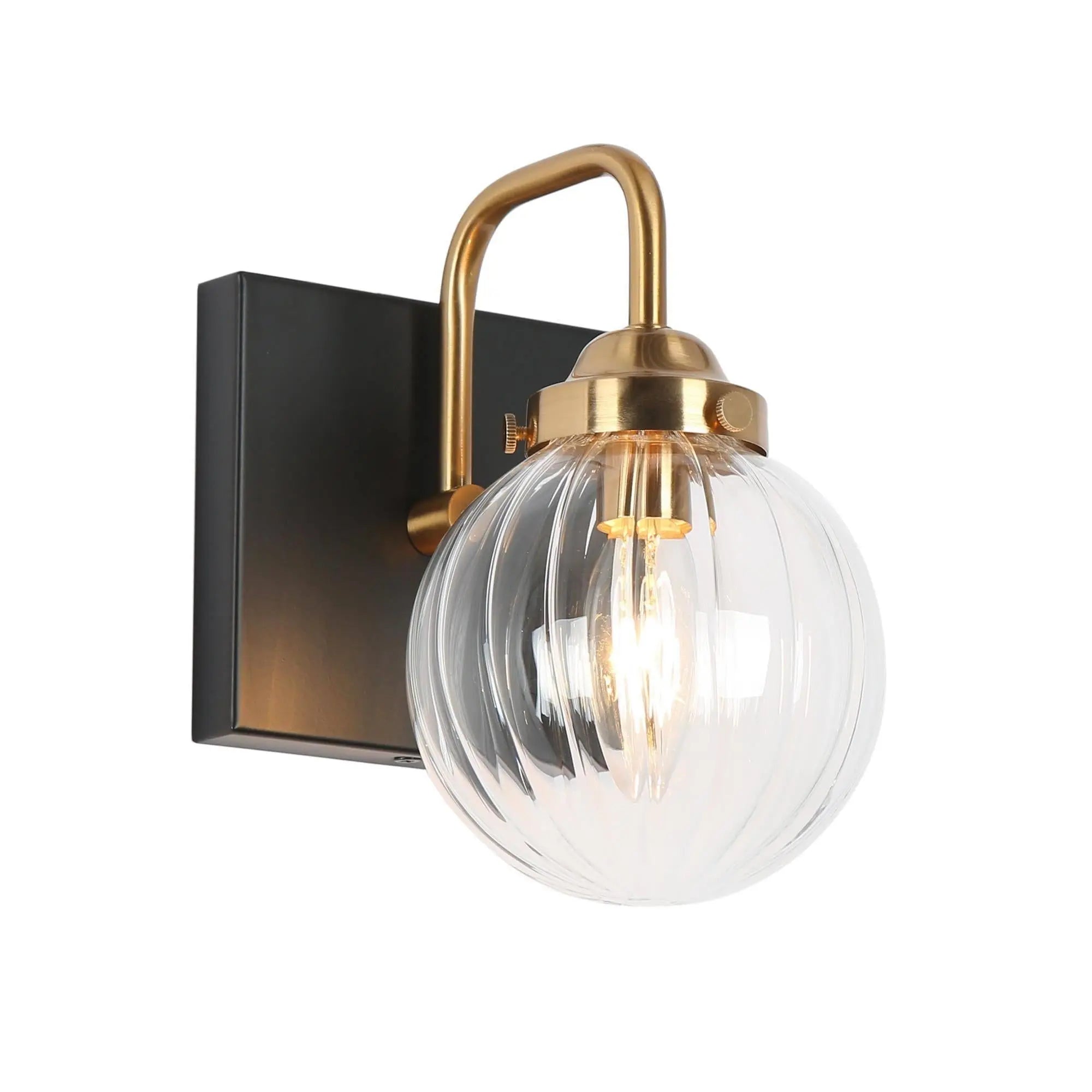 Aroseniss 1-Light Black and Brass Vanity Light