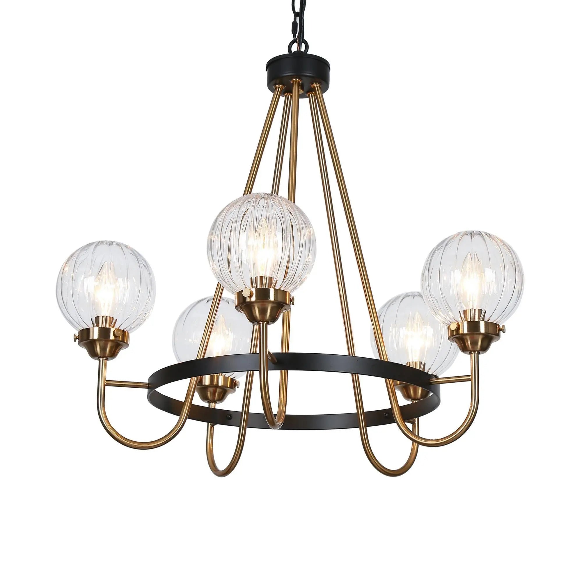 Aroseniss 5-Light Medium Black Chandelier