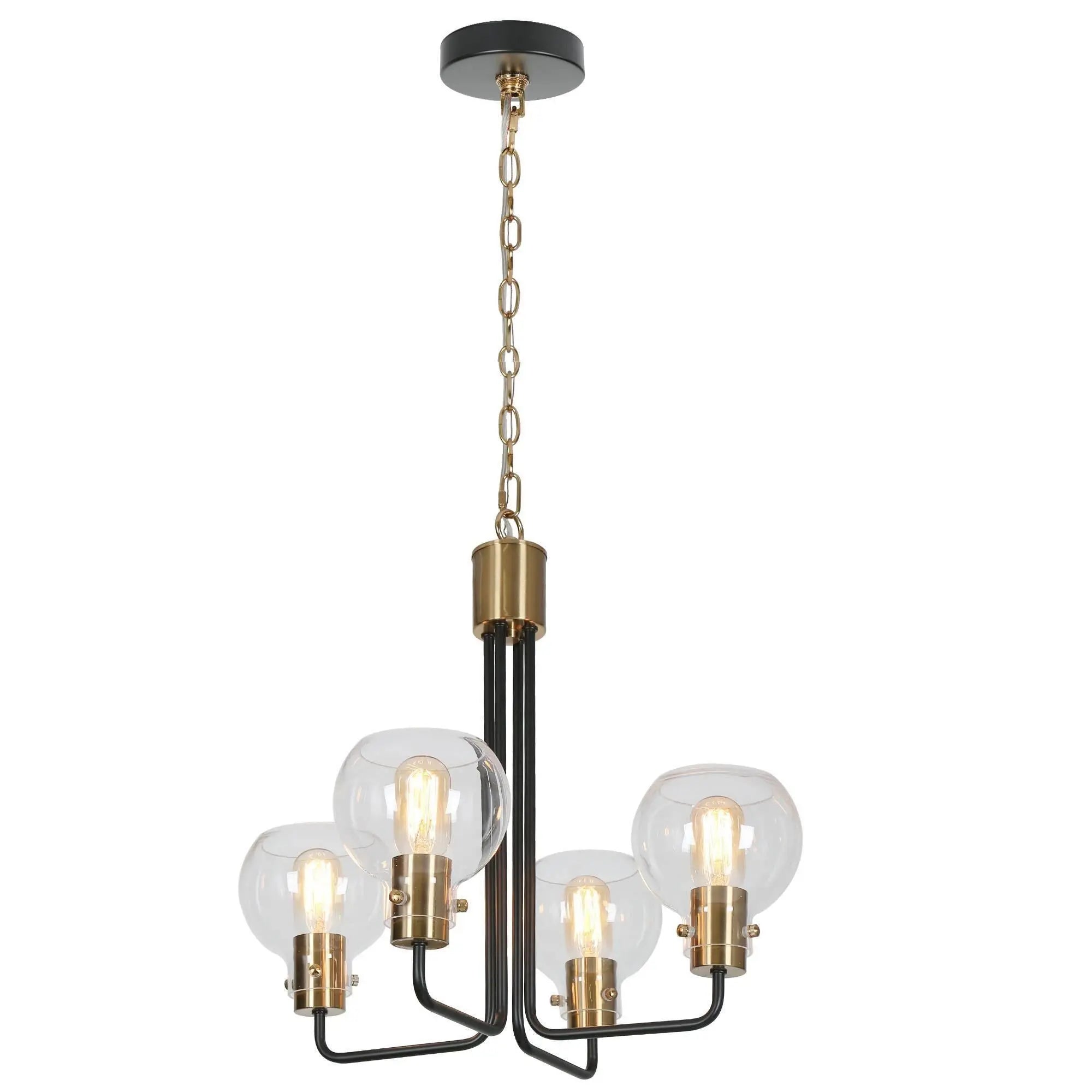 Luffa 4-Light Small Black Chandelier