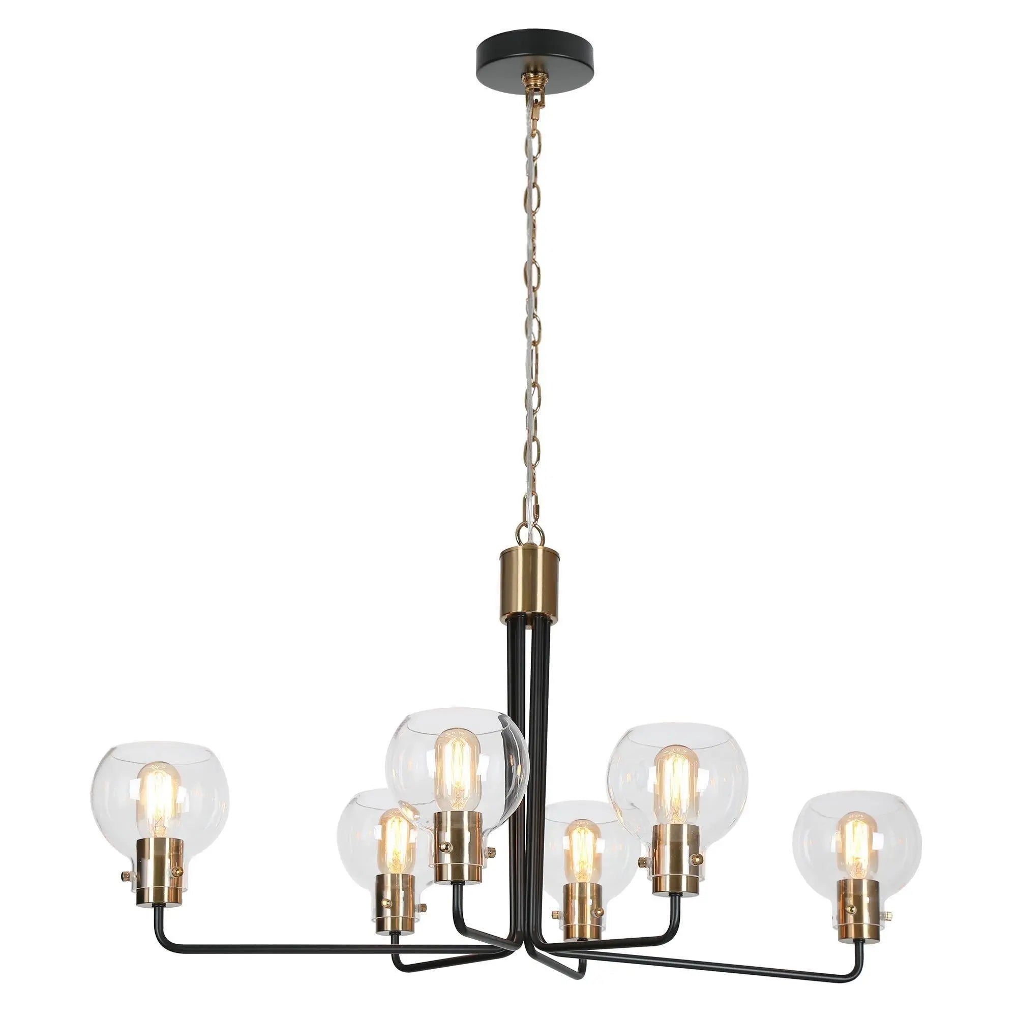 Luffa 6-Light Large Black Chandelier