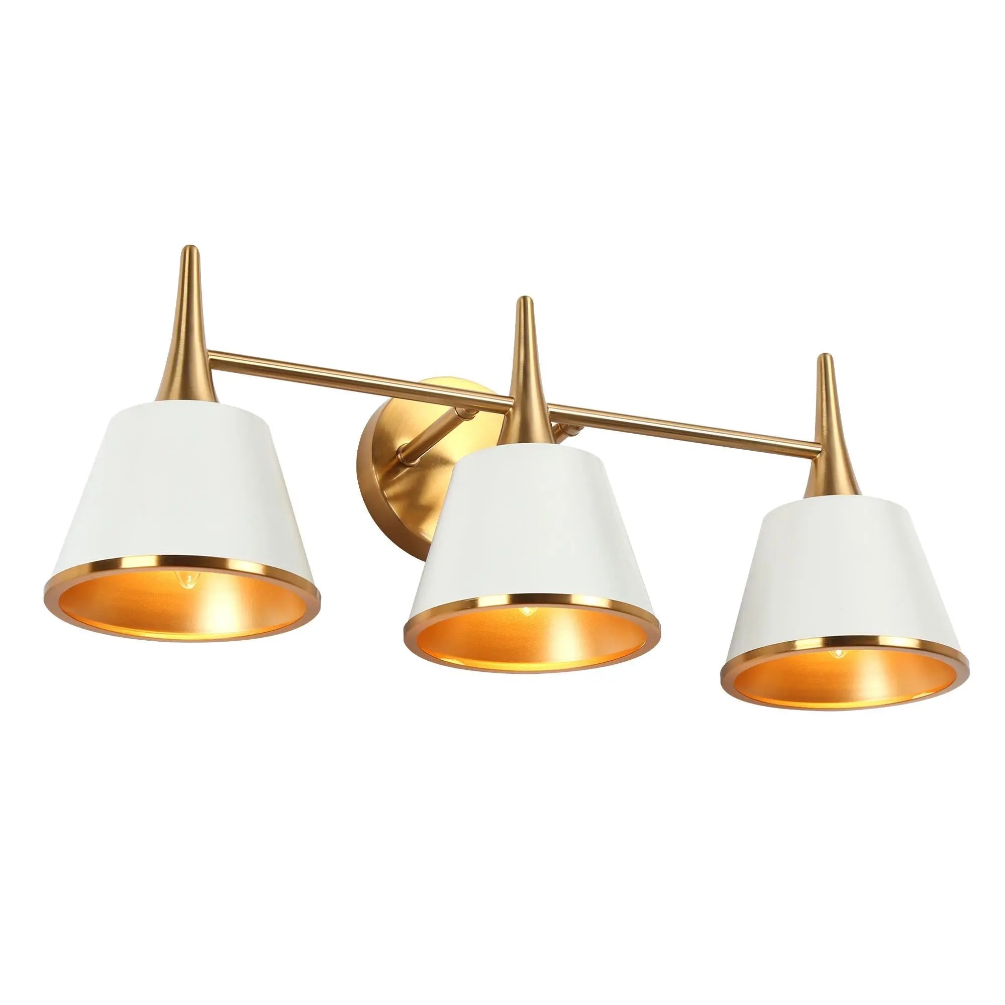 Idaikos 3-Light White and Brass Vanity Light