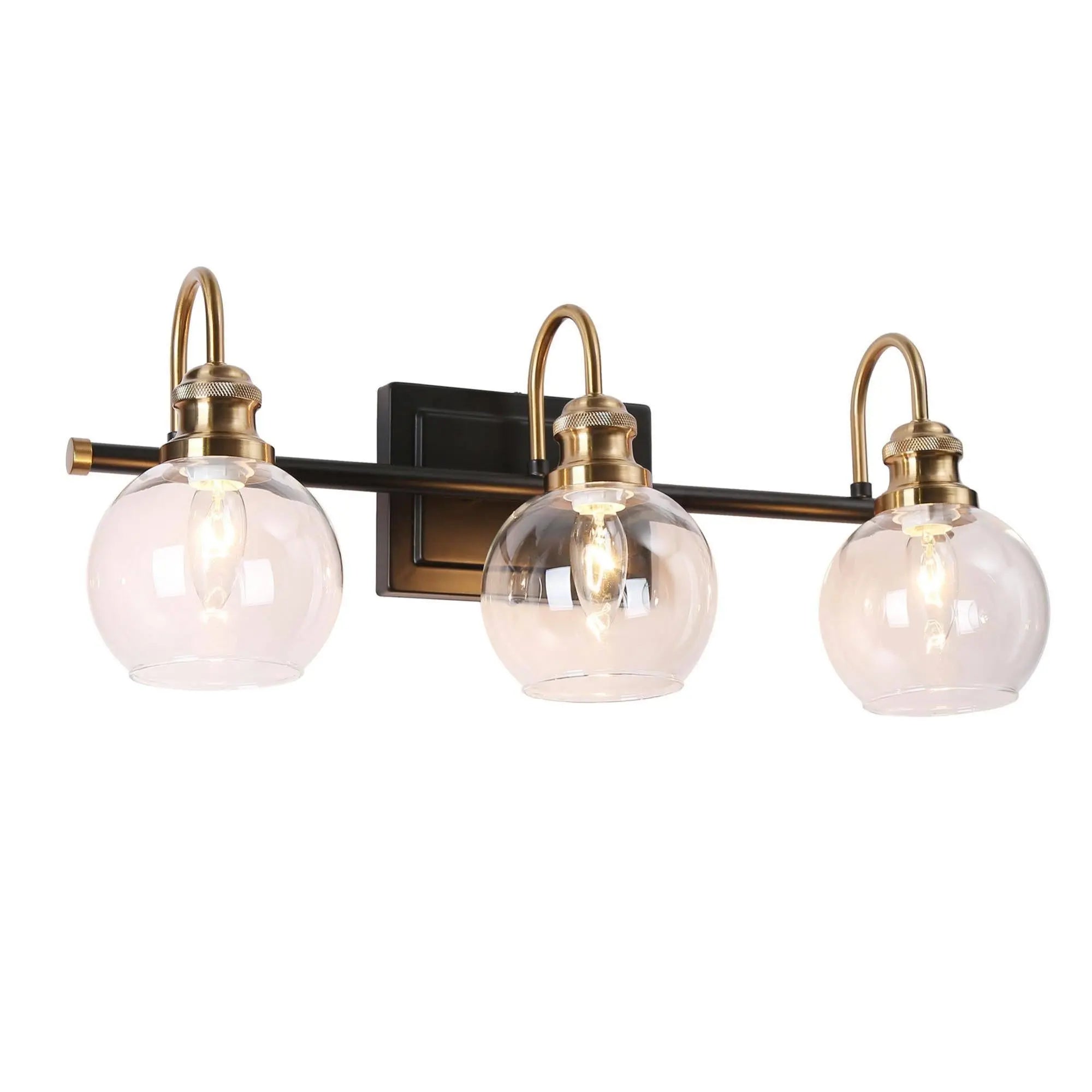 Boyce 3-Light Black and Brass Vanity Light