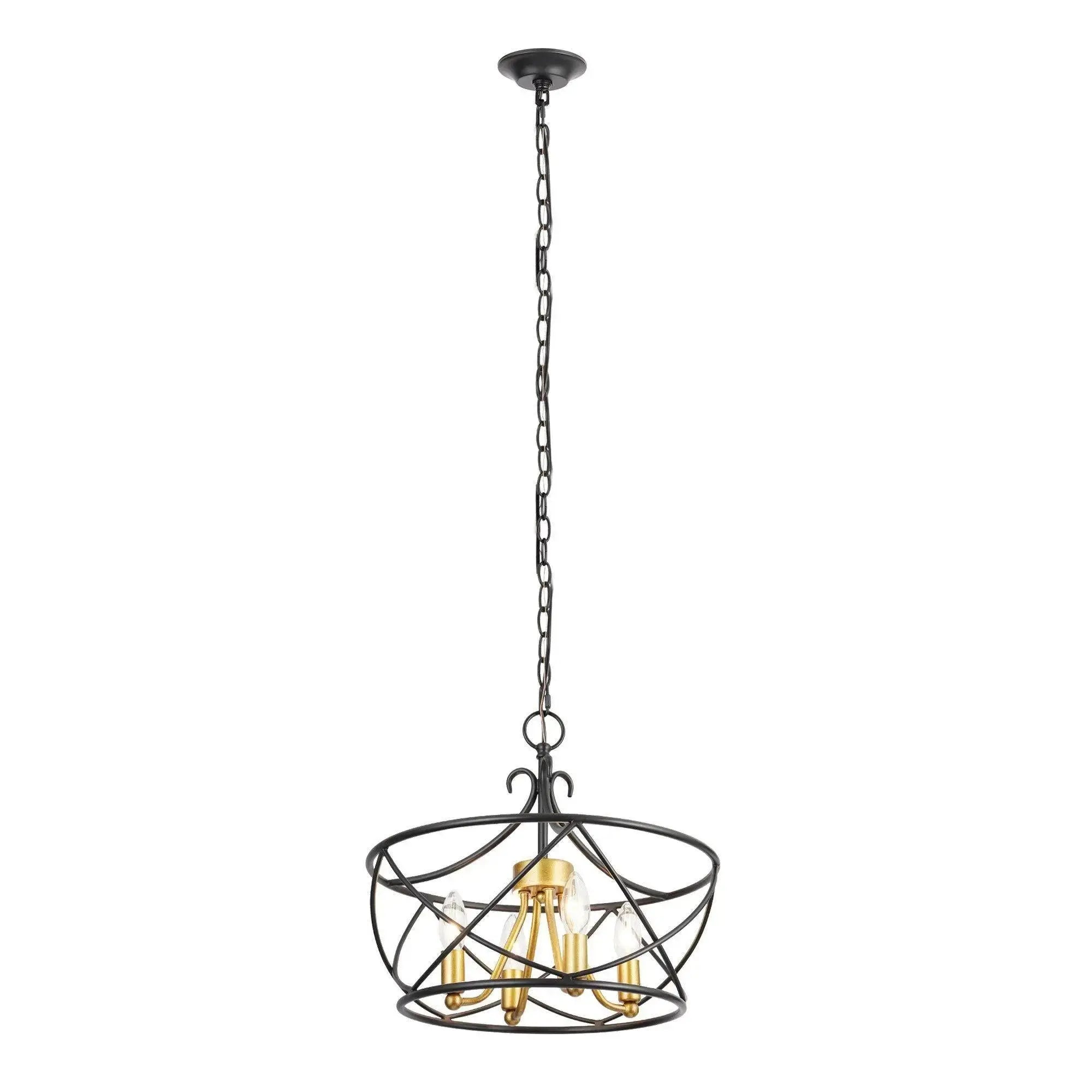 Bpricotine 4-Light Small Black Chandelier