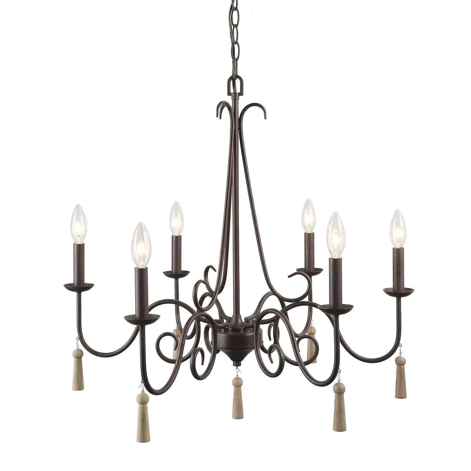 Mariilagy 6-Light Large Brown Chandelier