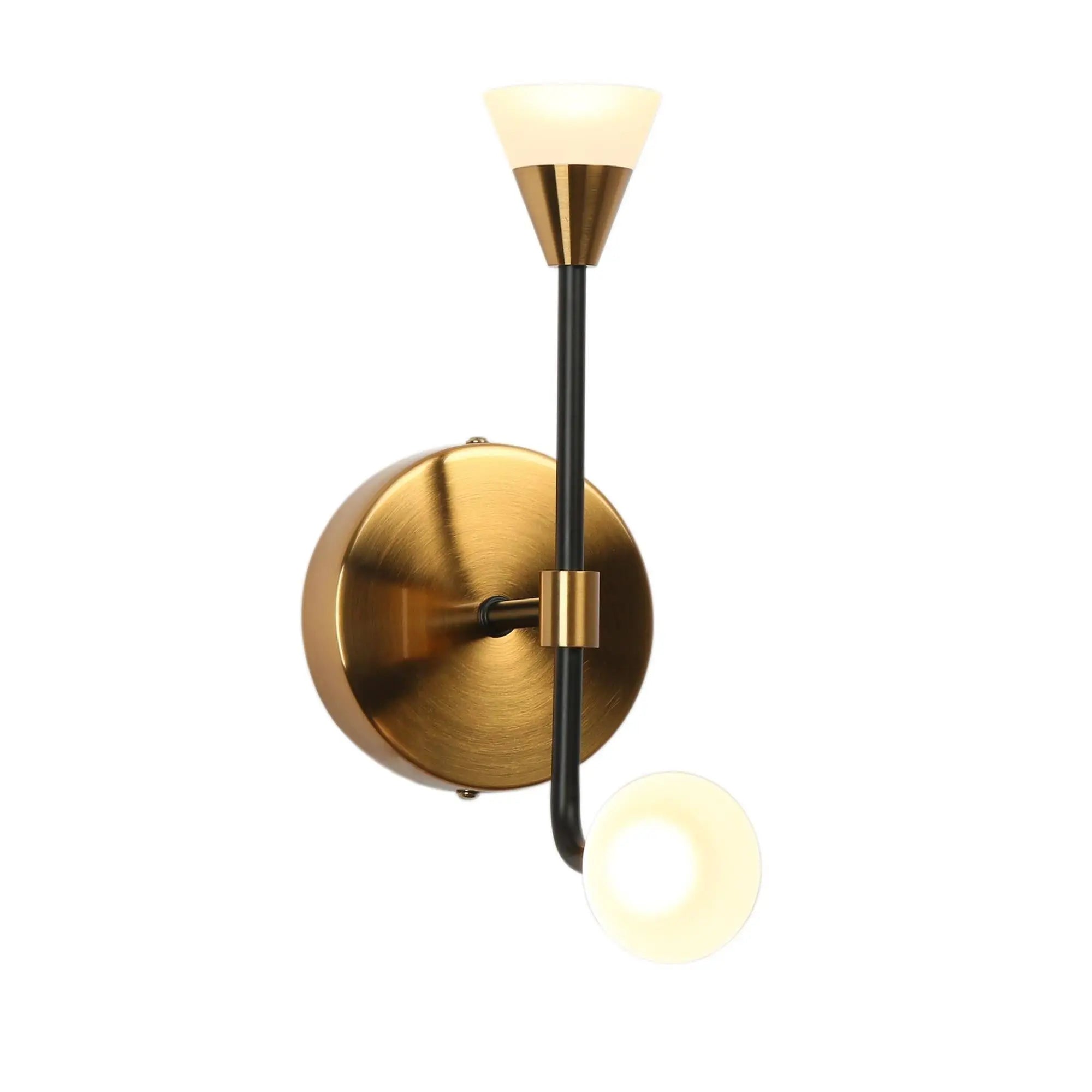 Cepeaul 2-Light Modern Black & Gold LED Wall Sconce